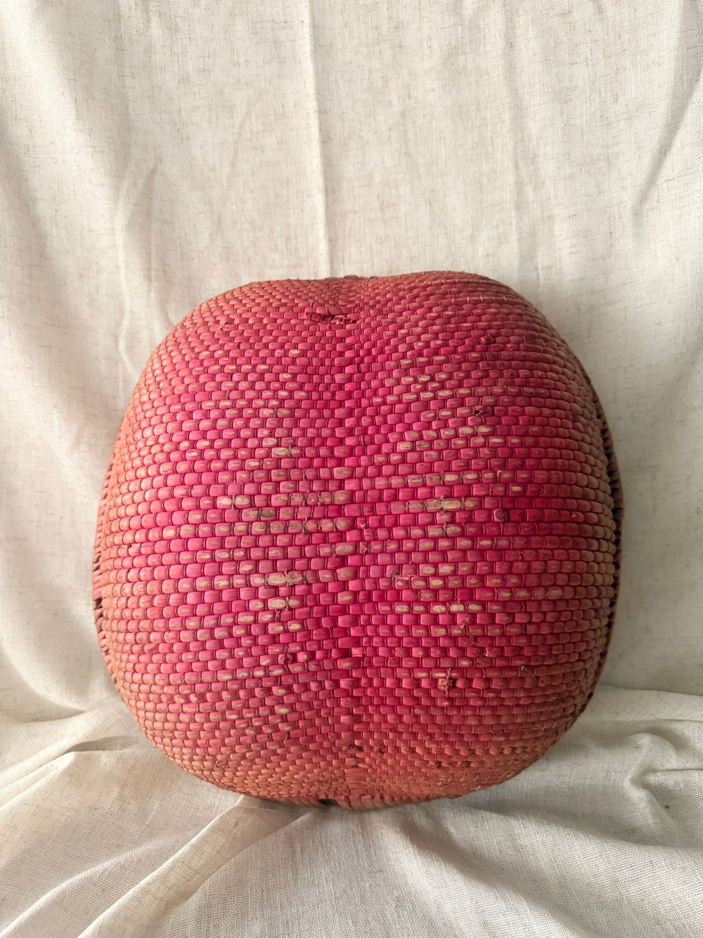 Bright pink rice straw basket