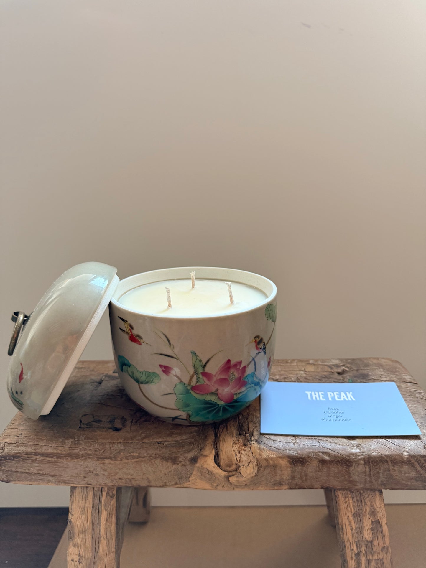 Lotus minted tea box 3 wicks candle