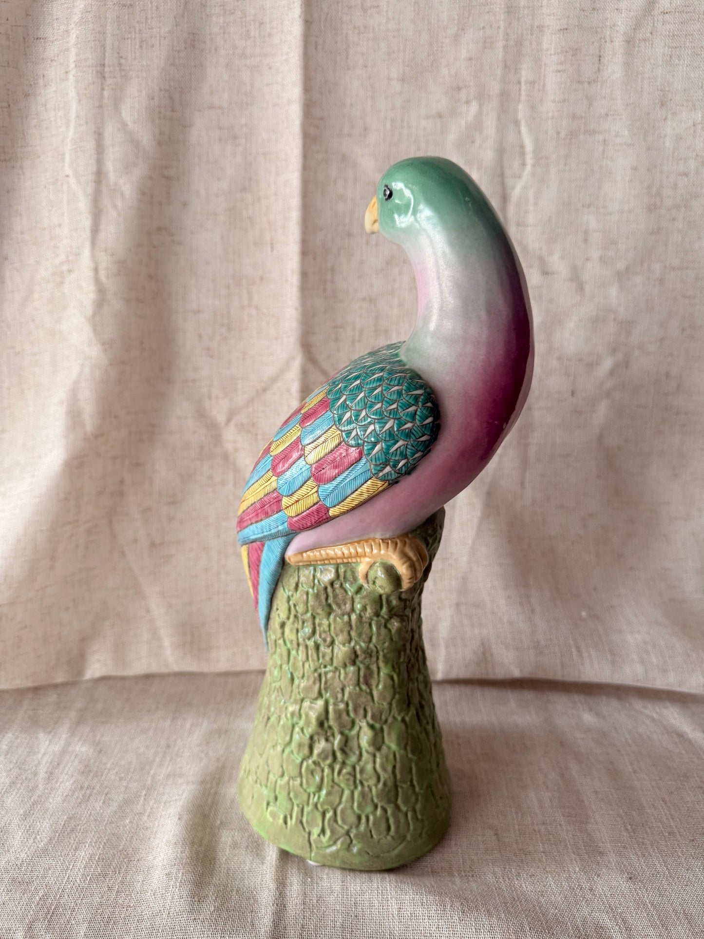 Exotic tall ceramic Bird Statue