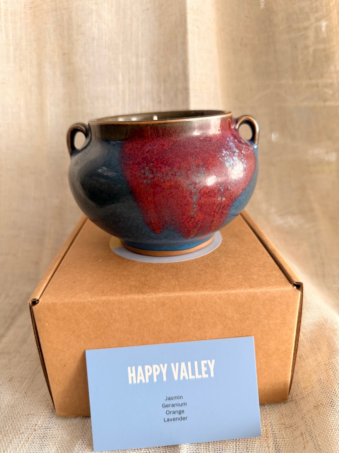 Blue purple vintage vessel candles