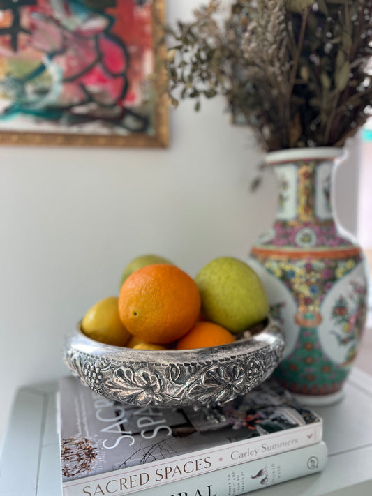 Silver plated 24cm wide fruit bowl