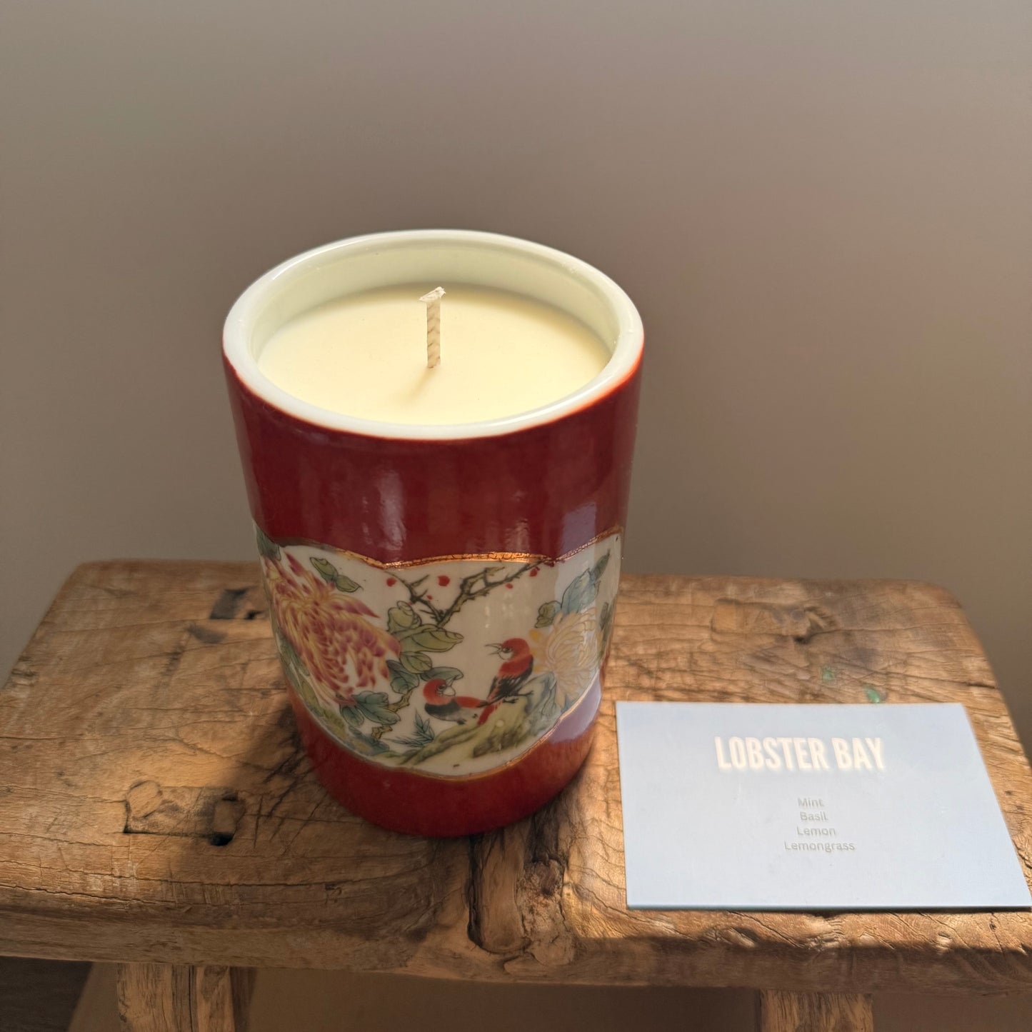 Red bird brush pot 1 wick candle