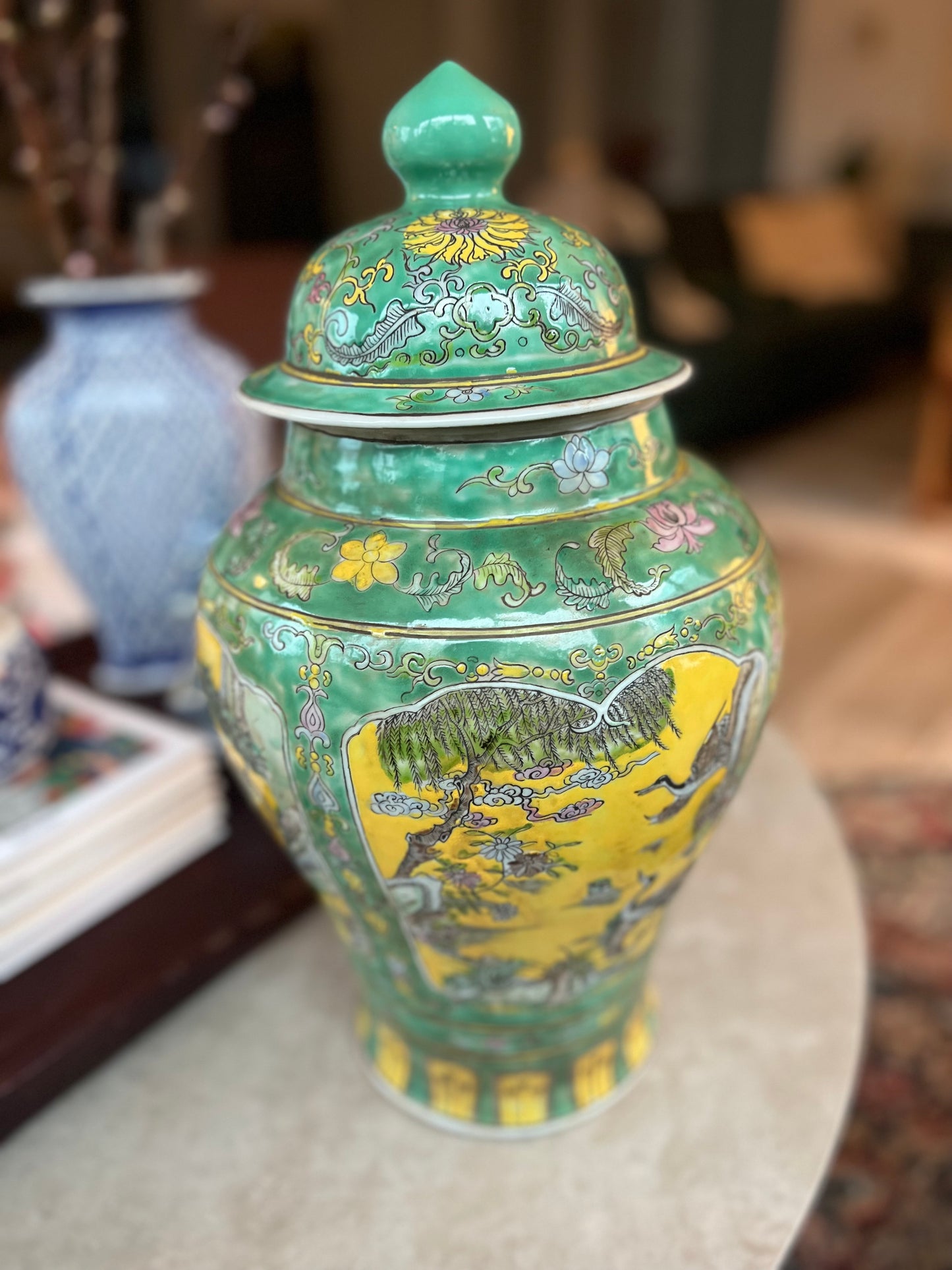 Yellow and Green temple jar