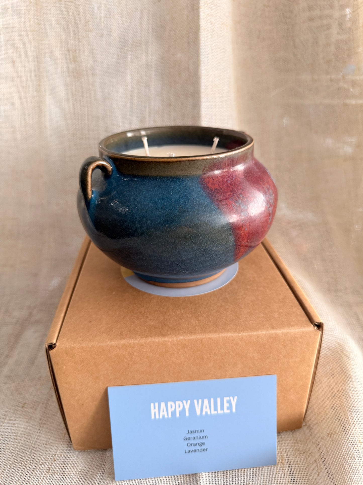 Blue purple vintage vessel candles