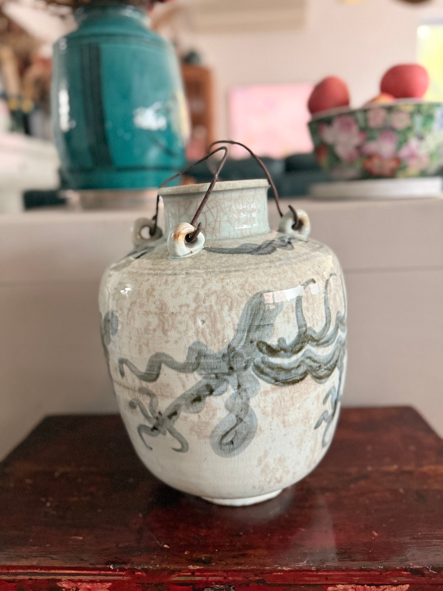 Antique dragon vinegar jar / vase