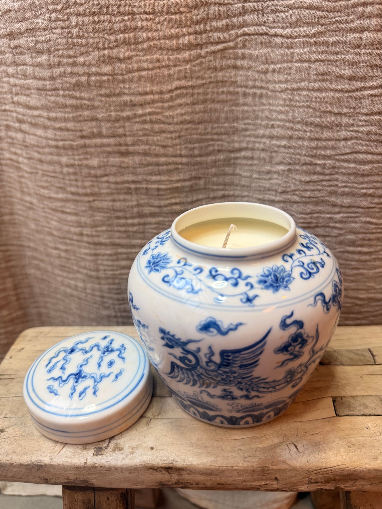 Fine porcelain Dragon & Phoenix Candle