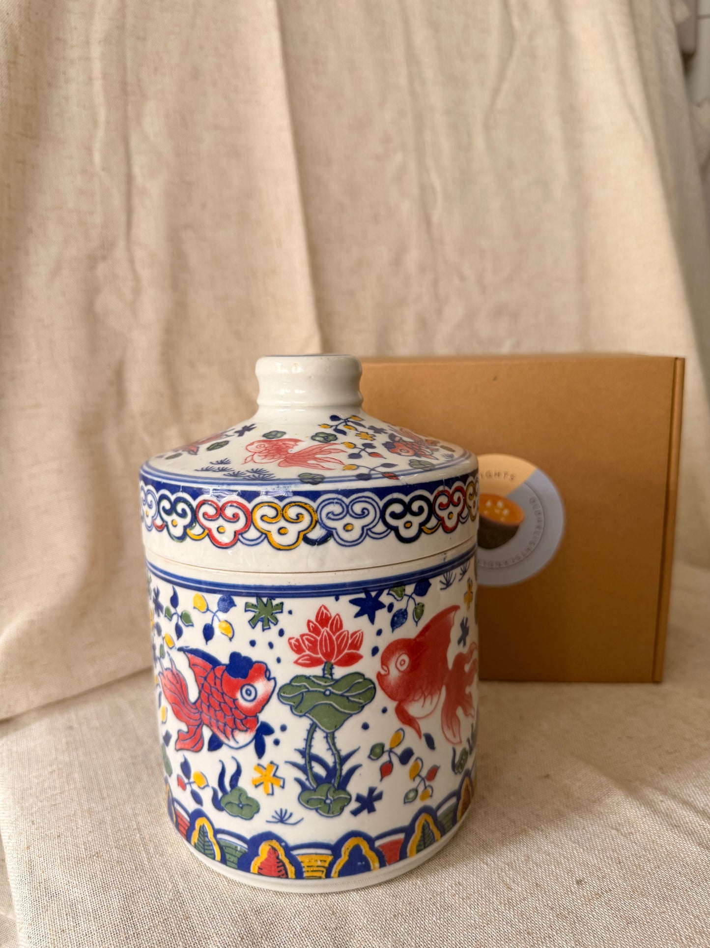 Large colorful Fish Jar Candle