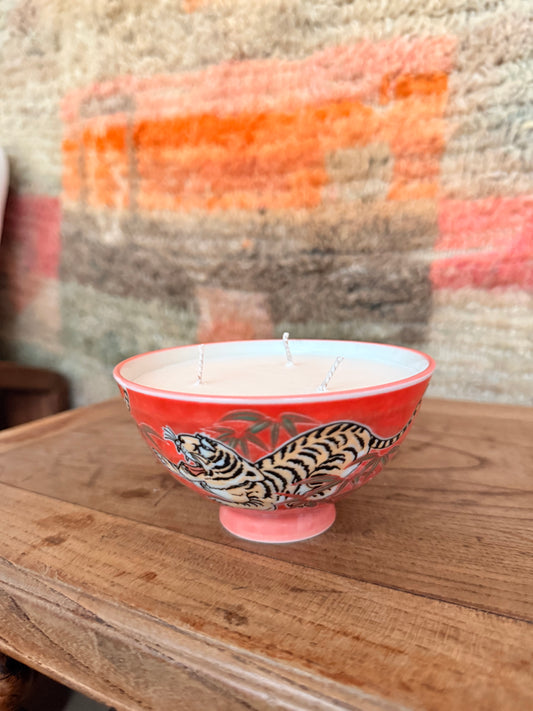 Red Tiger Japanese bowl candle