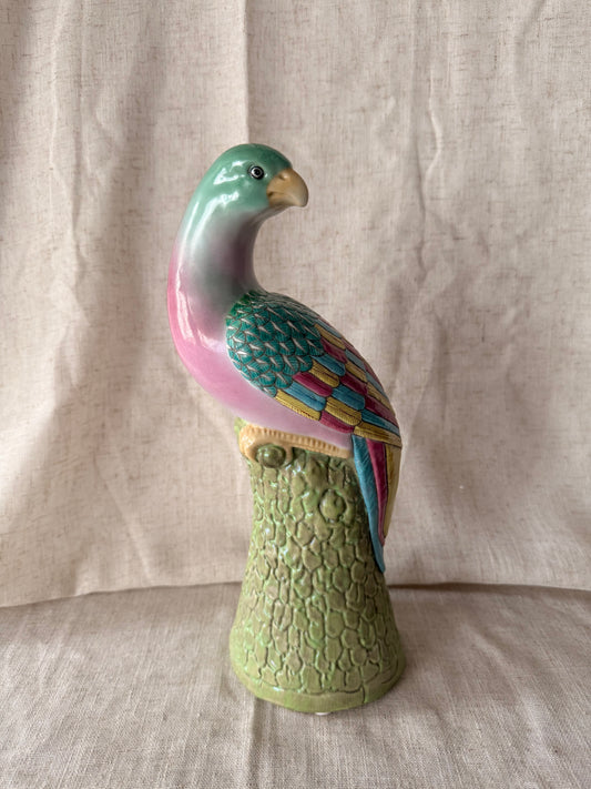 Exotic tall ceramic Bird Statue