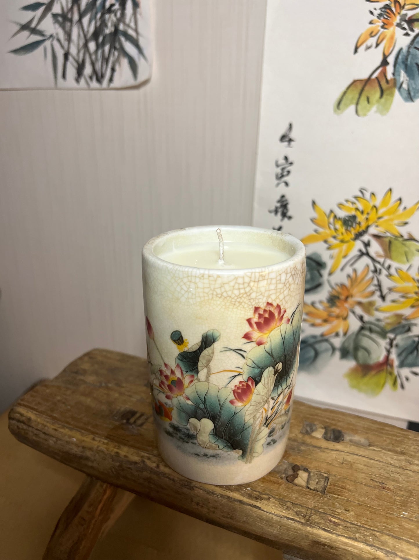 Lotus brush pot 1 wick Big Wave Bay Candle