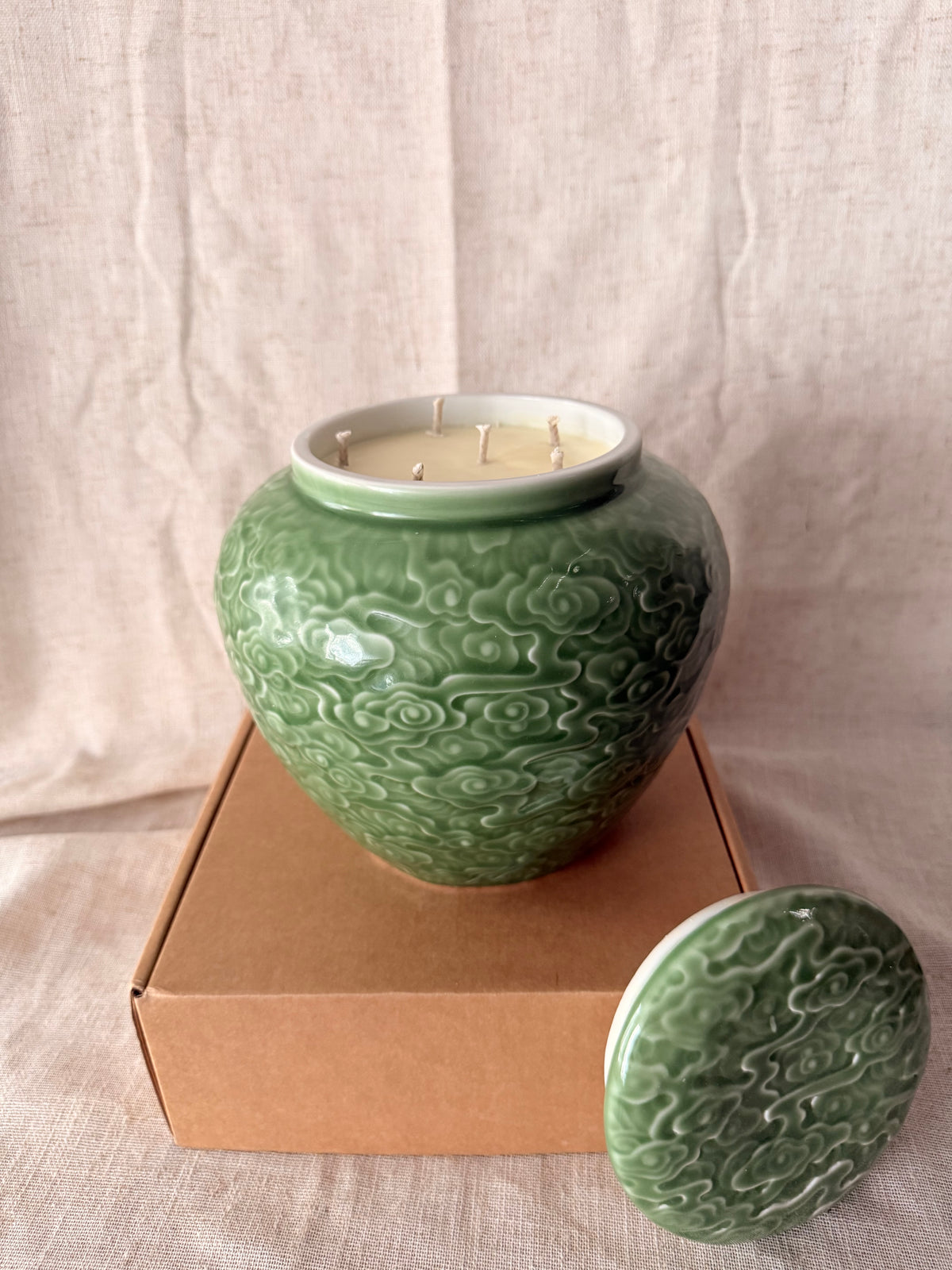 Green clouds 6 wicks Jar Candle