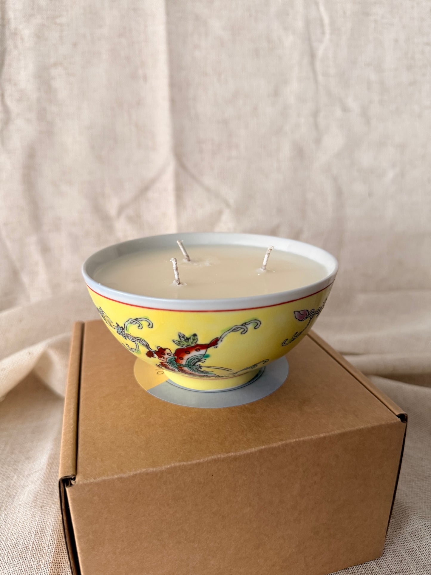 Yellow Butterfly bowl Candle