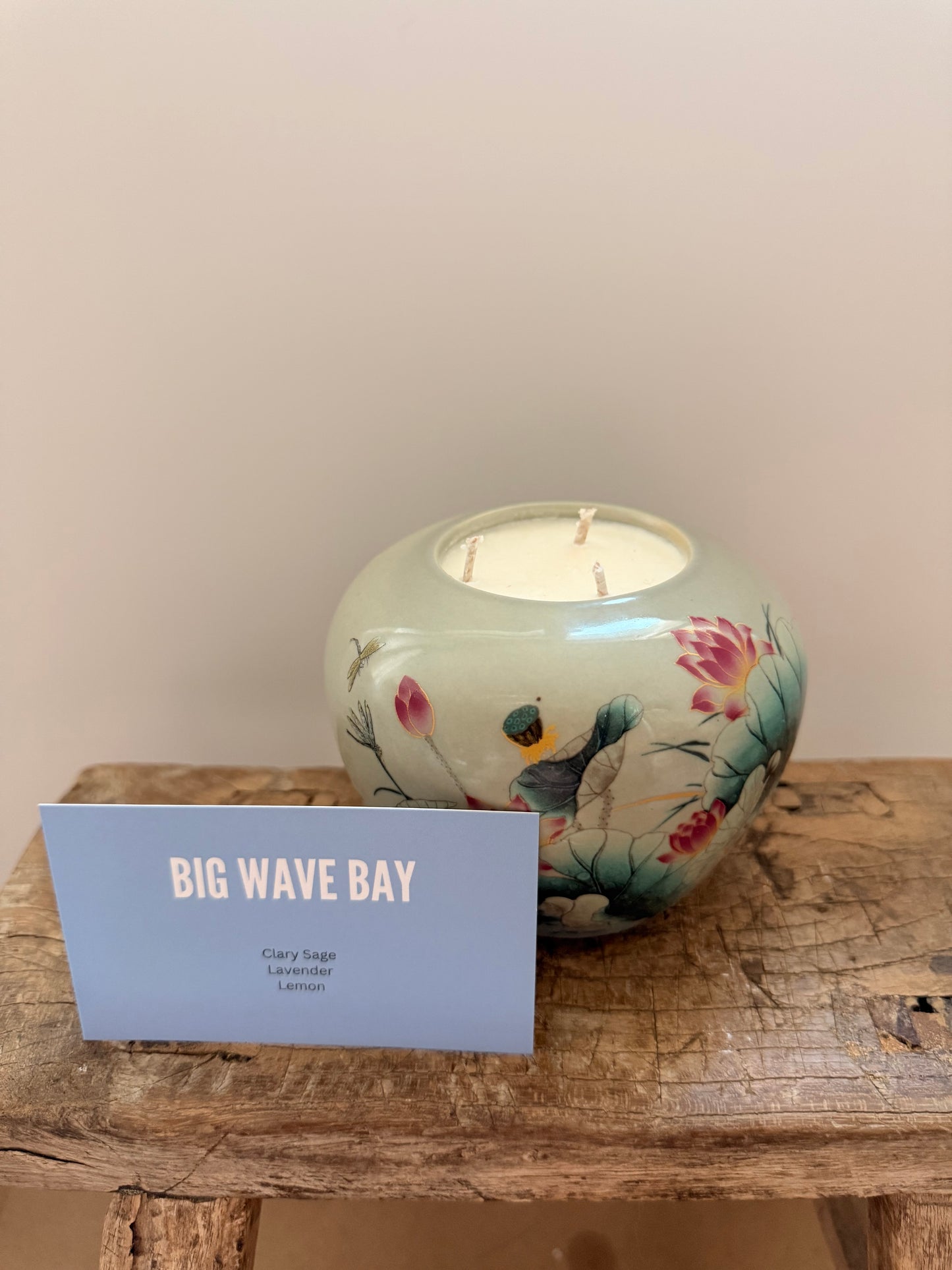 Mini lotus jar 3 wicks candle