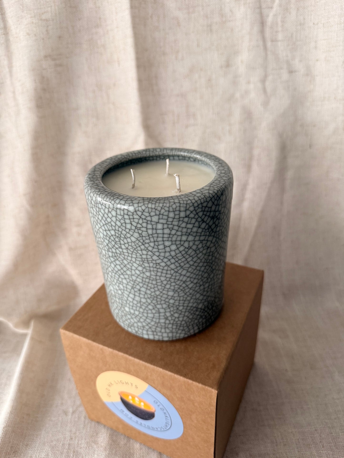 Celadon calligraphy brush pot Candle