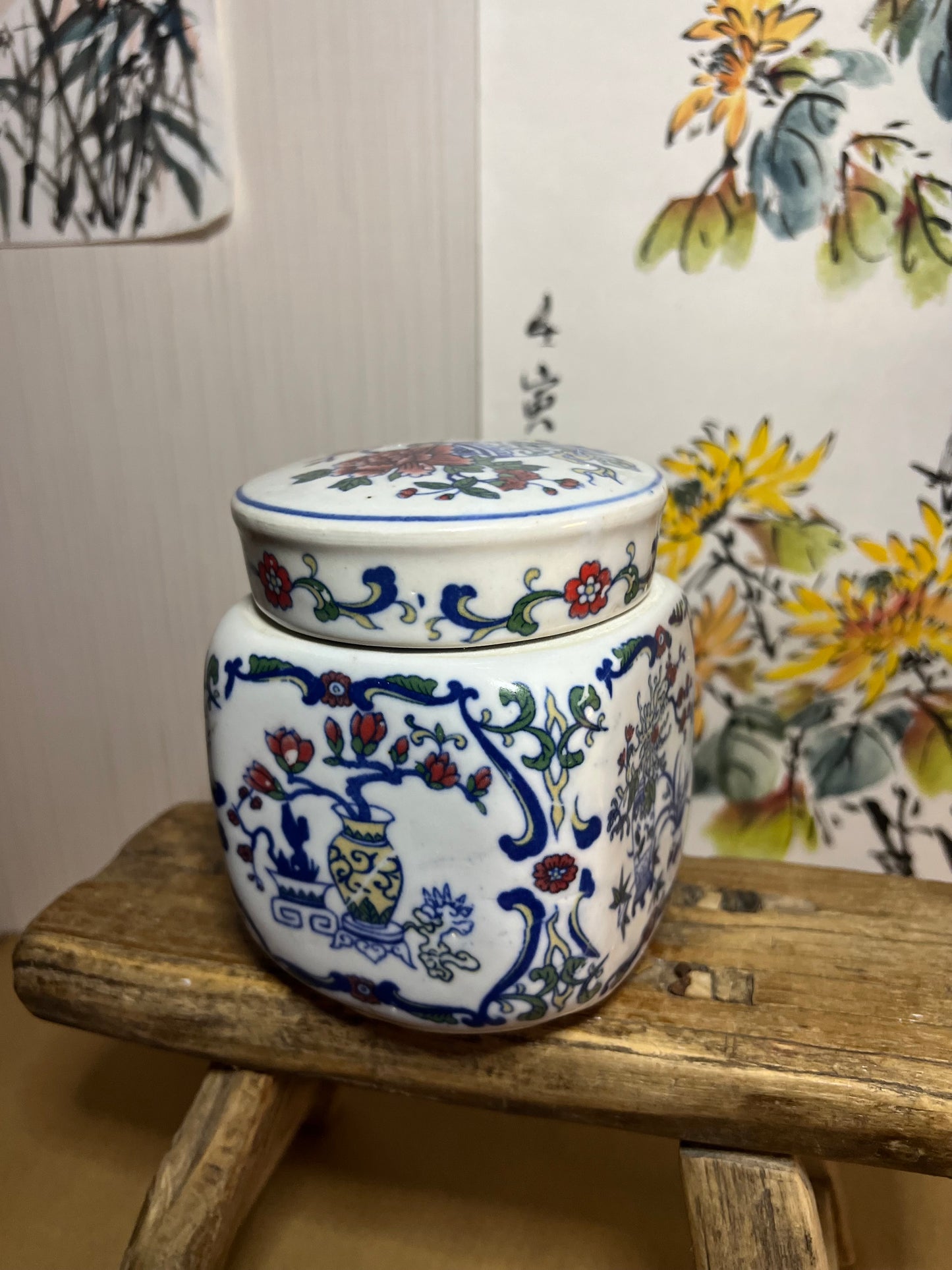 Floral tea box 3 wicks Man Mo Temple Candle