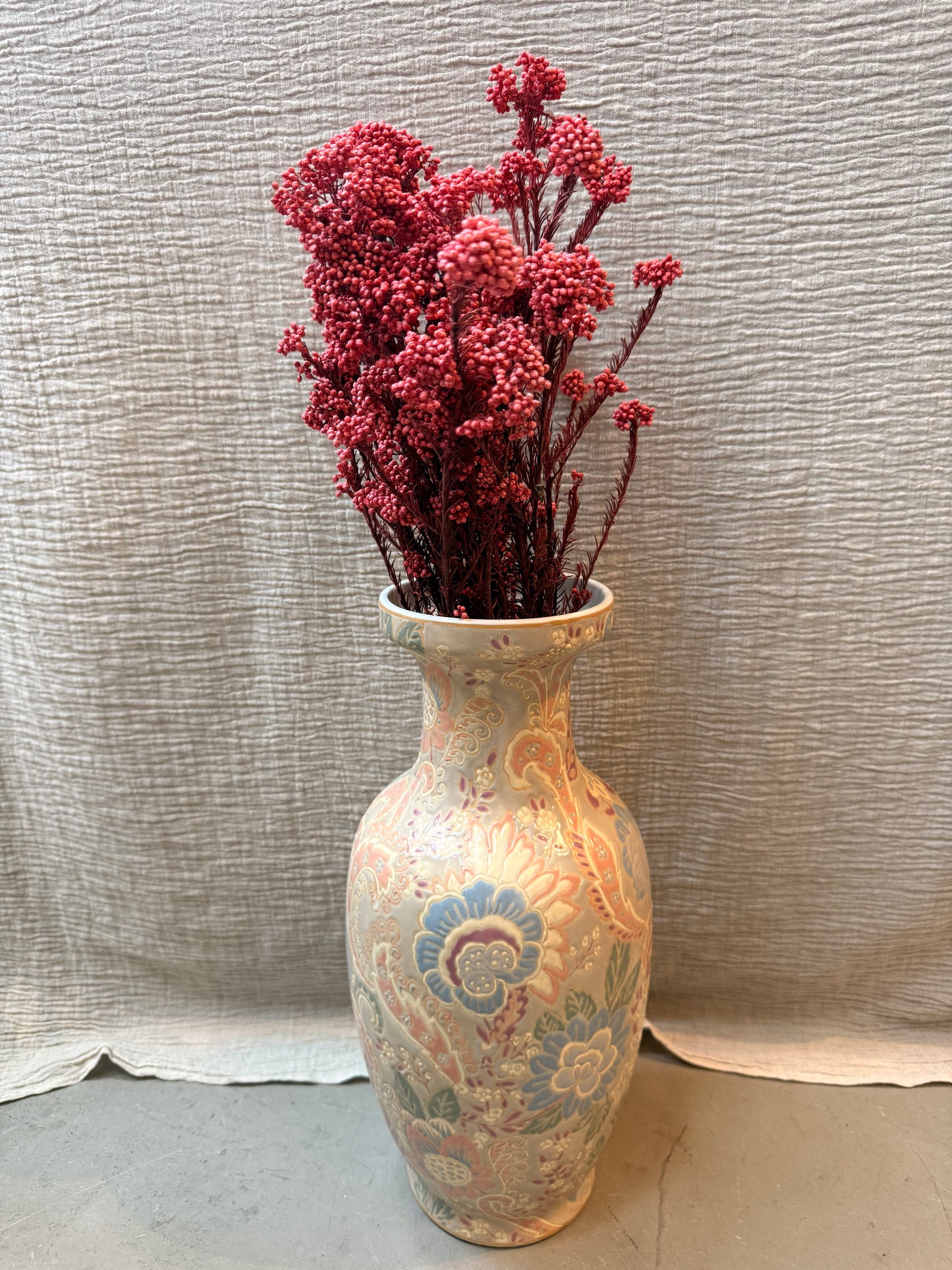 Pastel shades Kashmir hand painted Vase