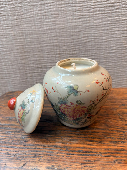 Minted temple floral Candle Jar
