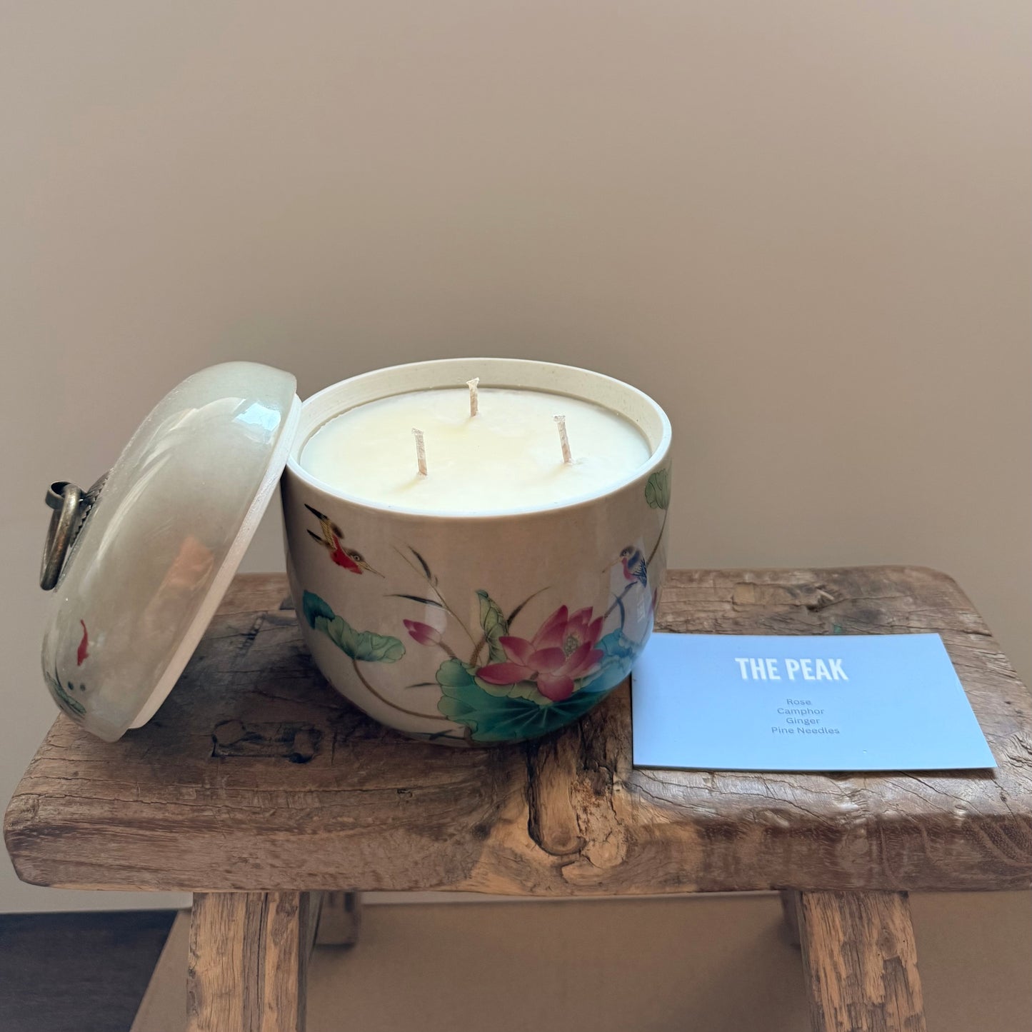 Lotus minted tea box 3 wicks candle