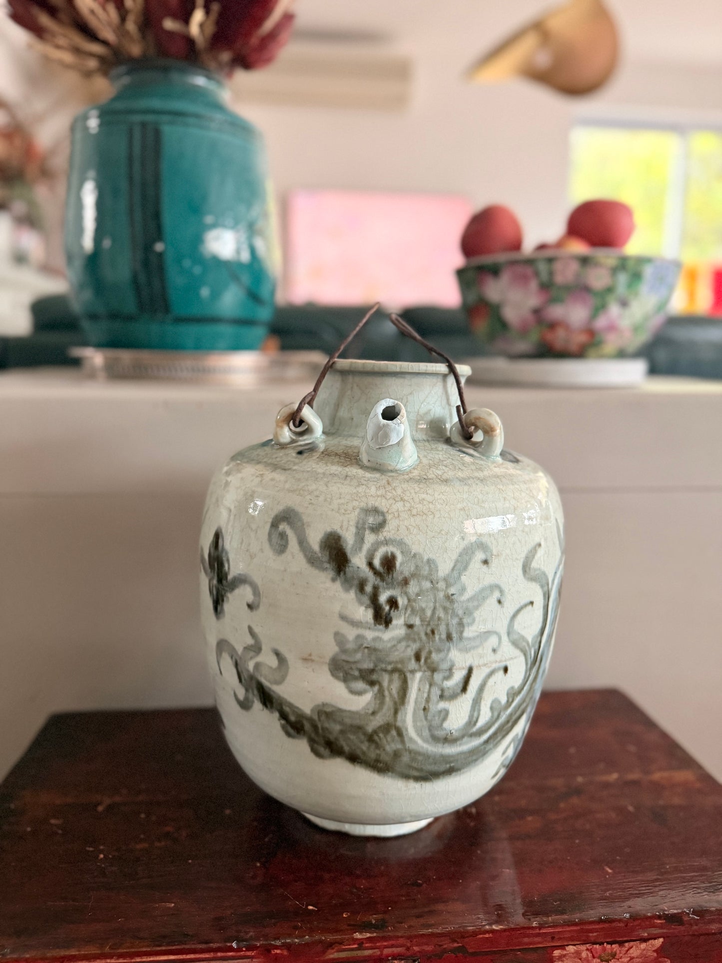 Antique dragon vinegar jar / vase