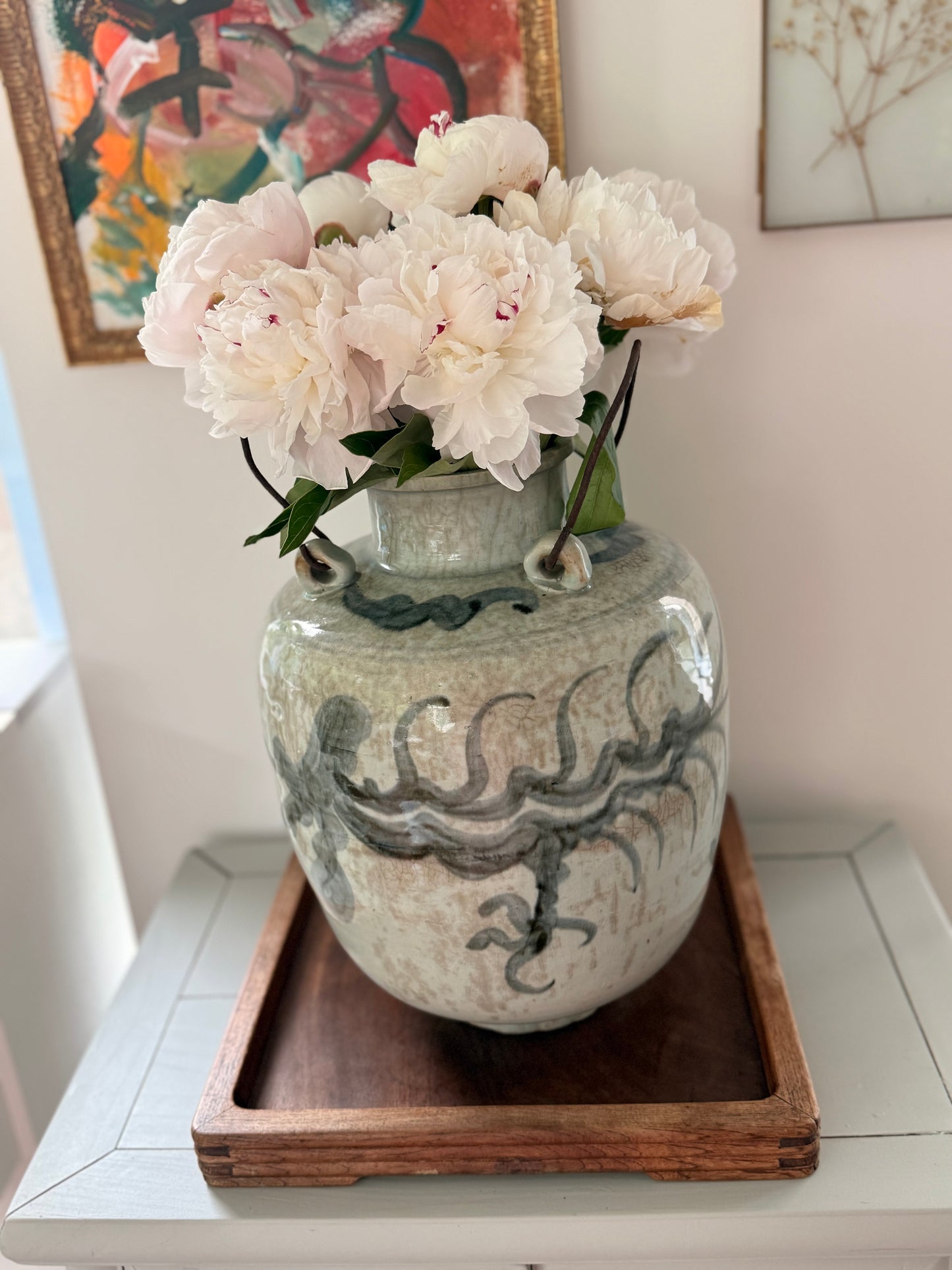 Antique dragon vinegar jar / vase