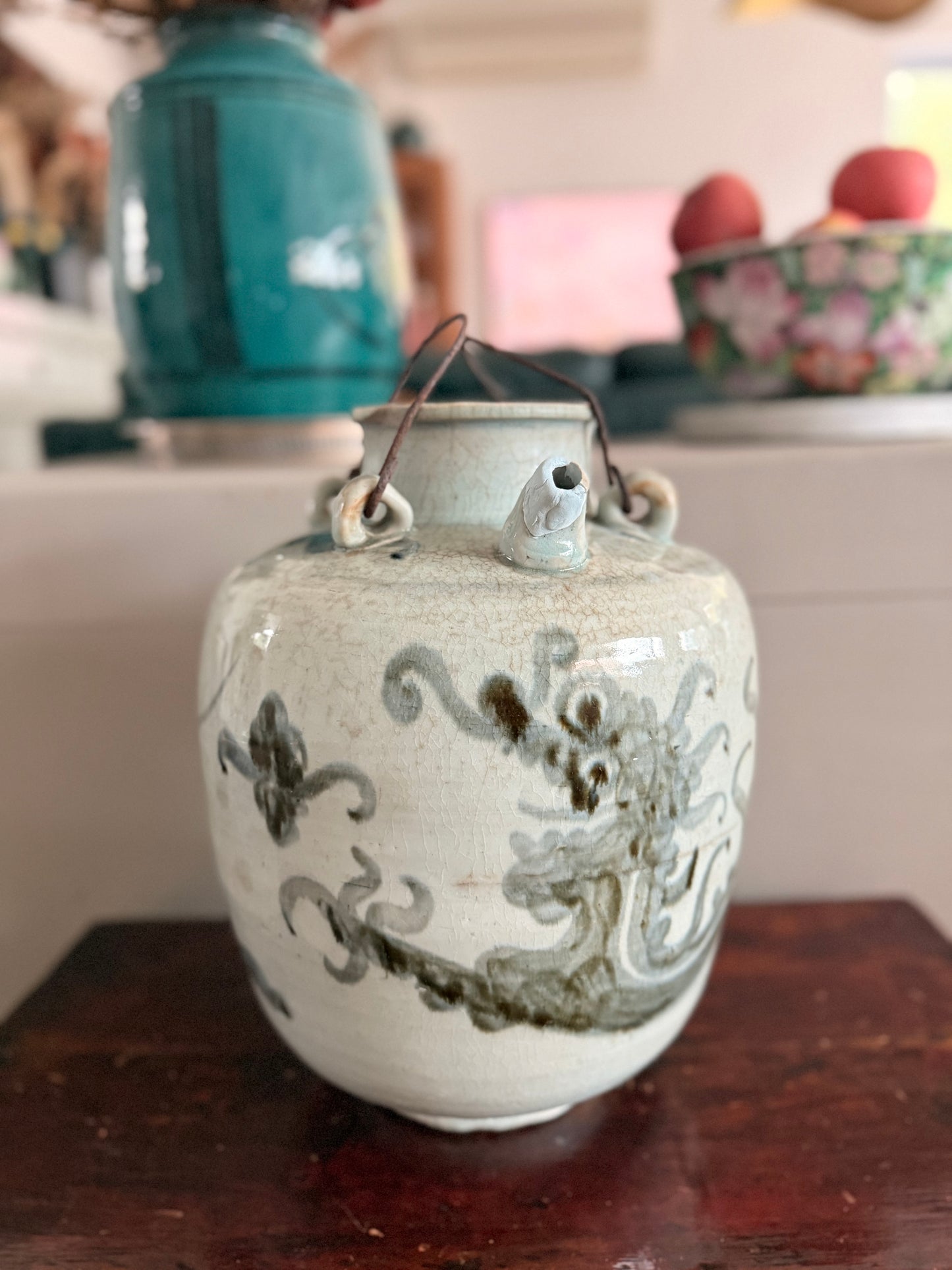 Antique dragon vinegar jar / vase