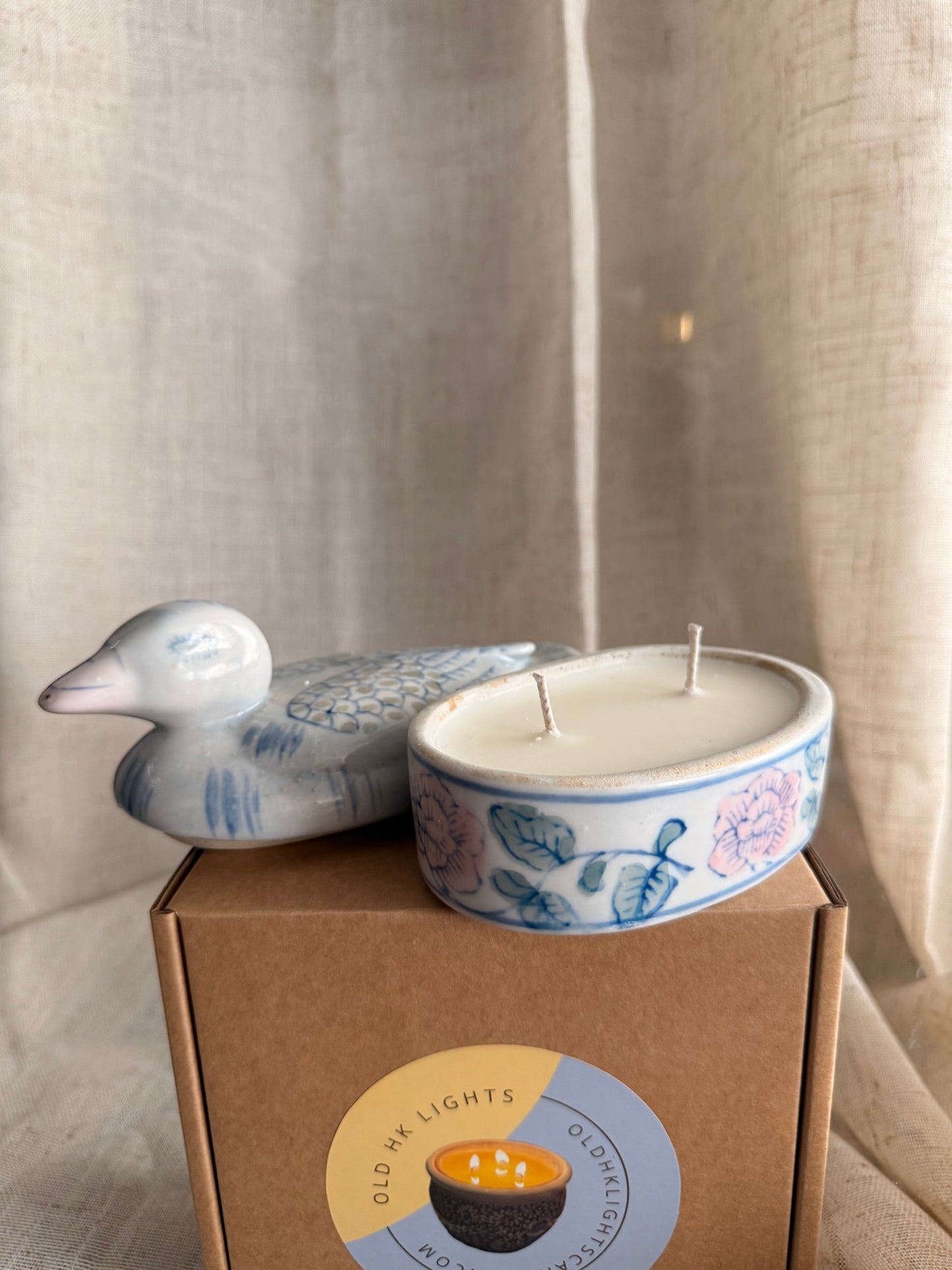 Hand painted duck candle