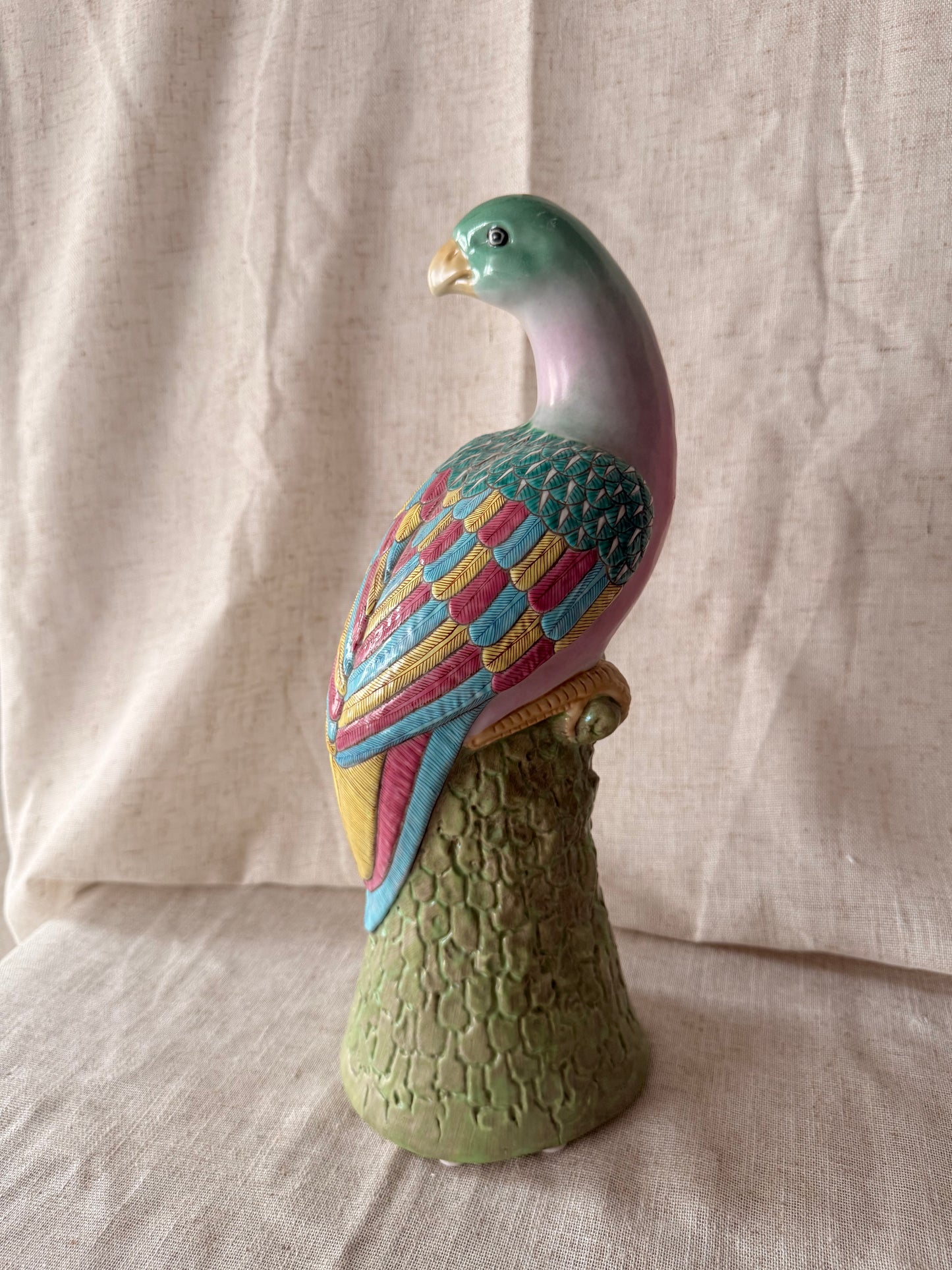 Exotic tall ceramic Bird Statue