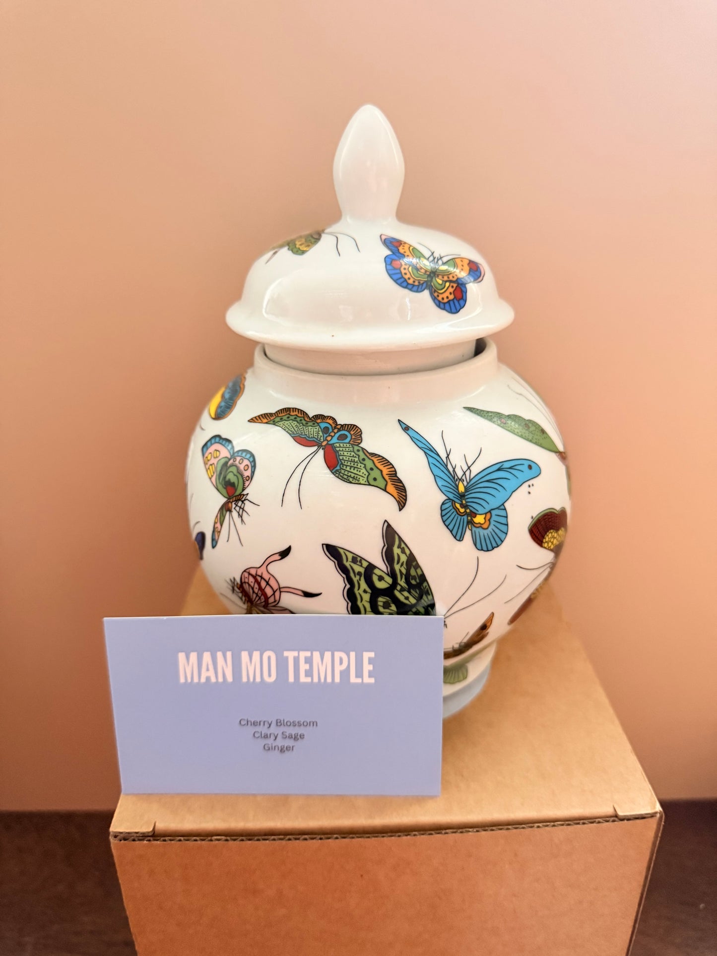 Butterfly tea jar 3 wicks candle