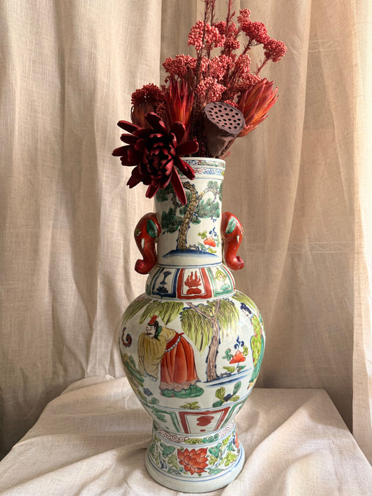 Tall hand-painted colourful elephant Vase
