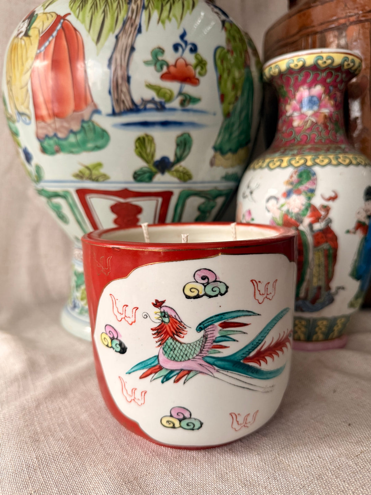Iconic Red Phoenix Dragon cylinder Candle