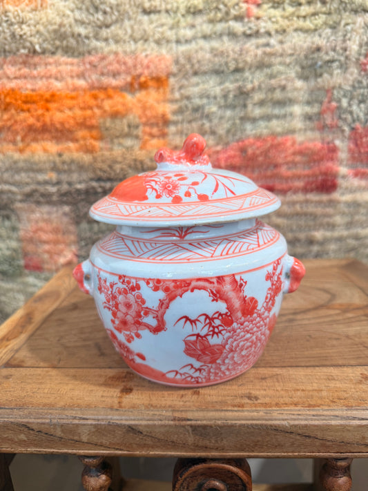 Red bird and peonies porridge jar Candle