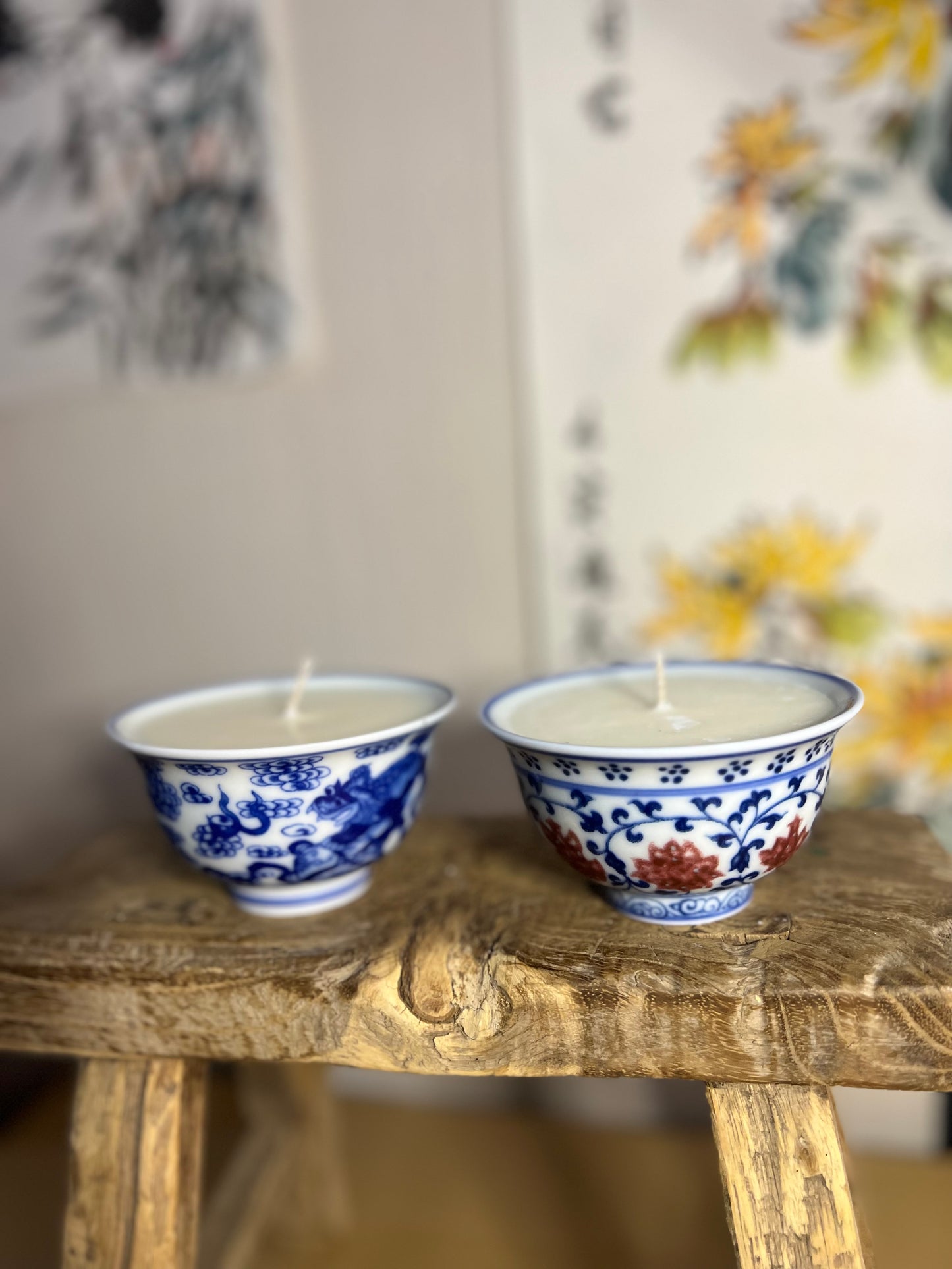 Pair of tea bowl candles