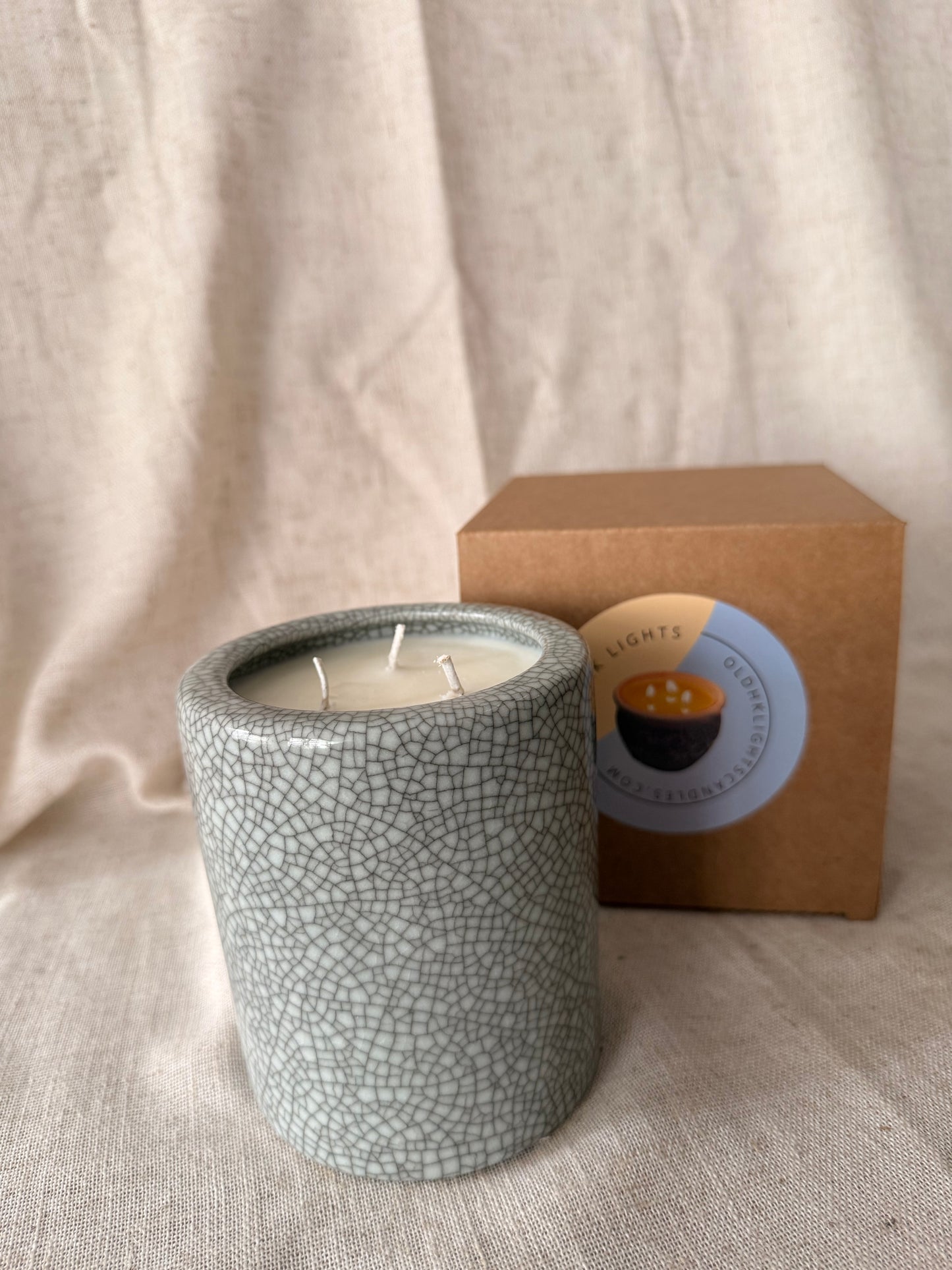 Celadon calligraphy brush pot Candle