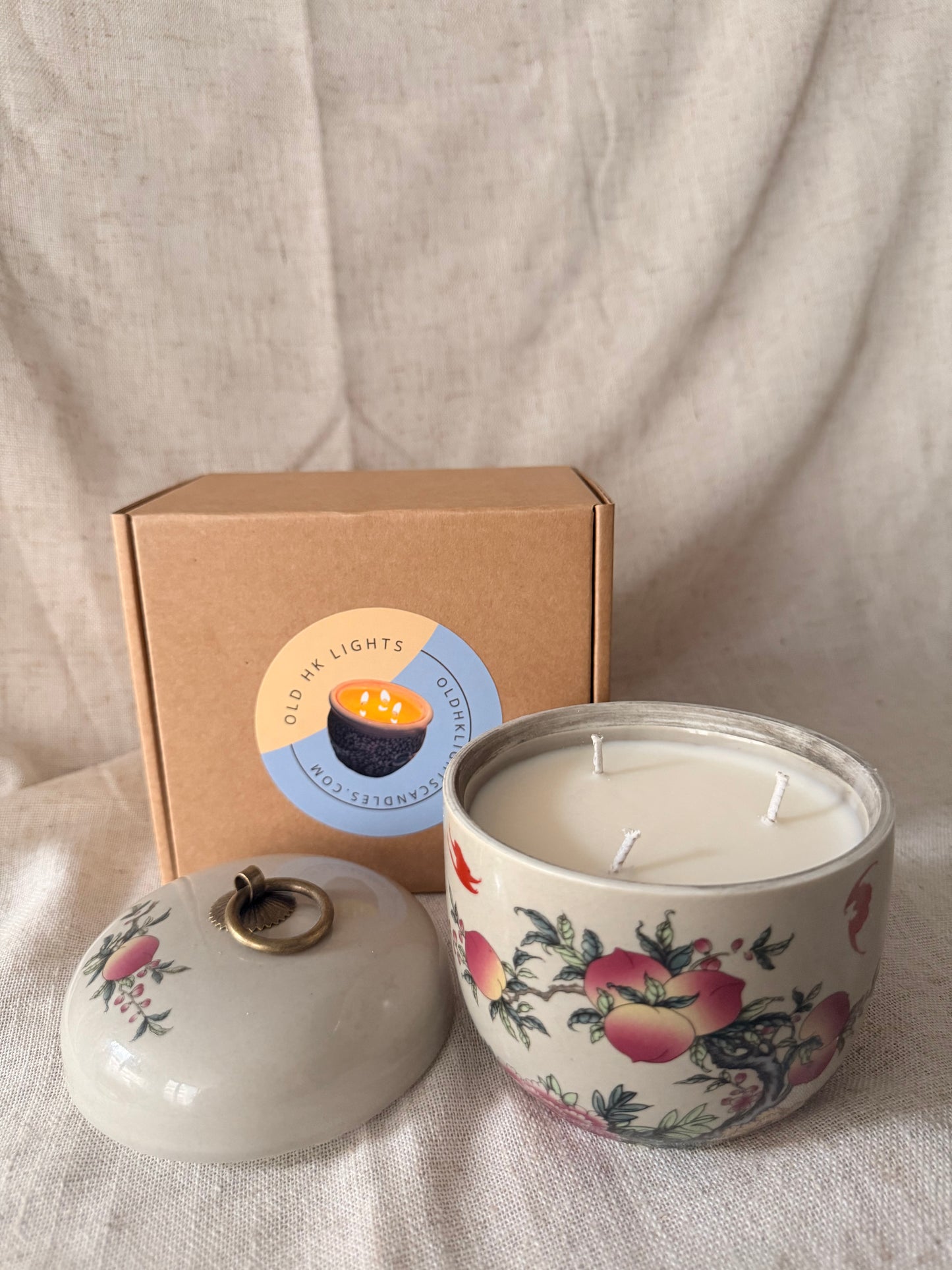 Round Peach minted Tea Jar Candle