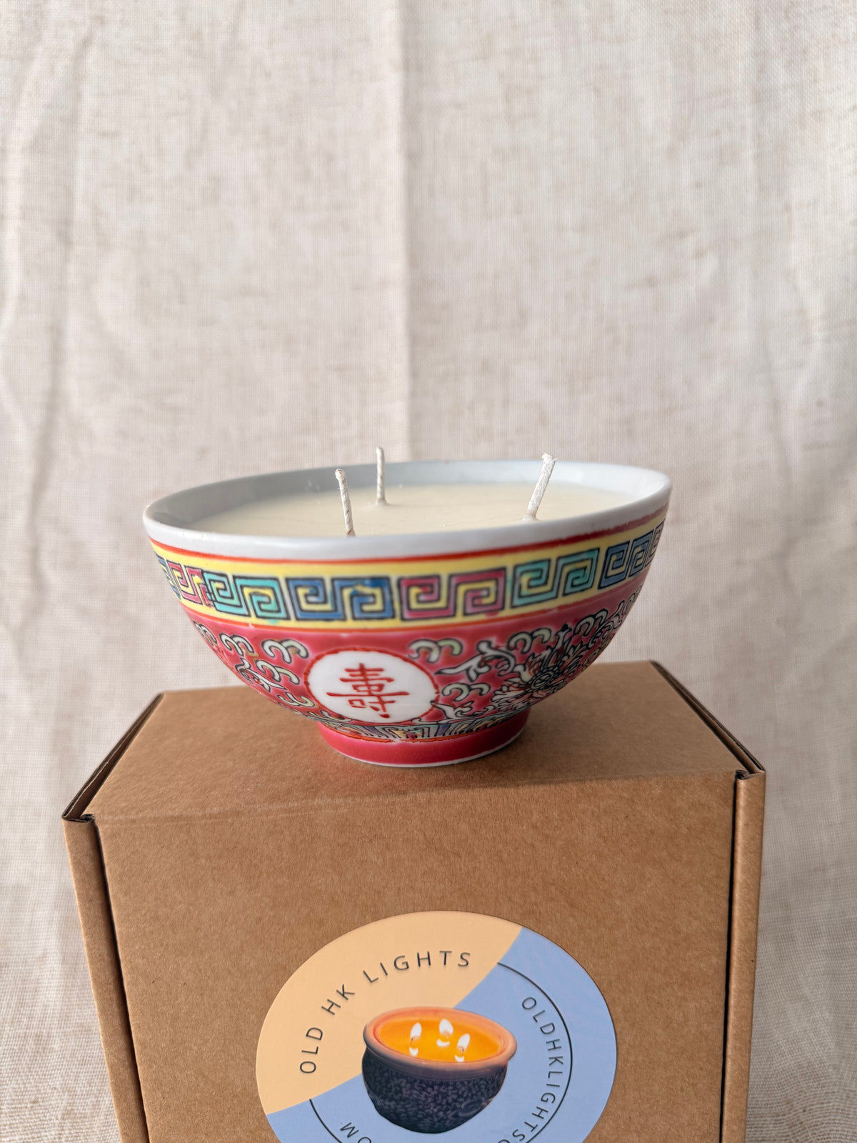 Red Prosperity bowl Candle