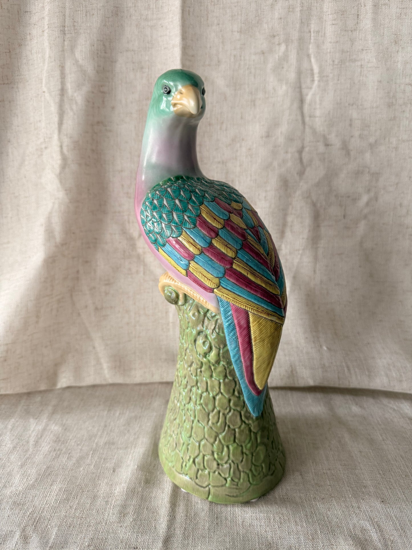 Exotic tall ceramic Bird Statue