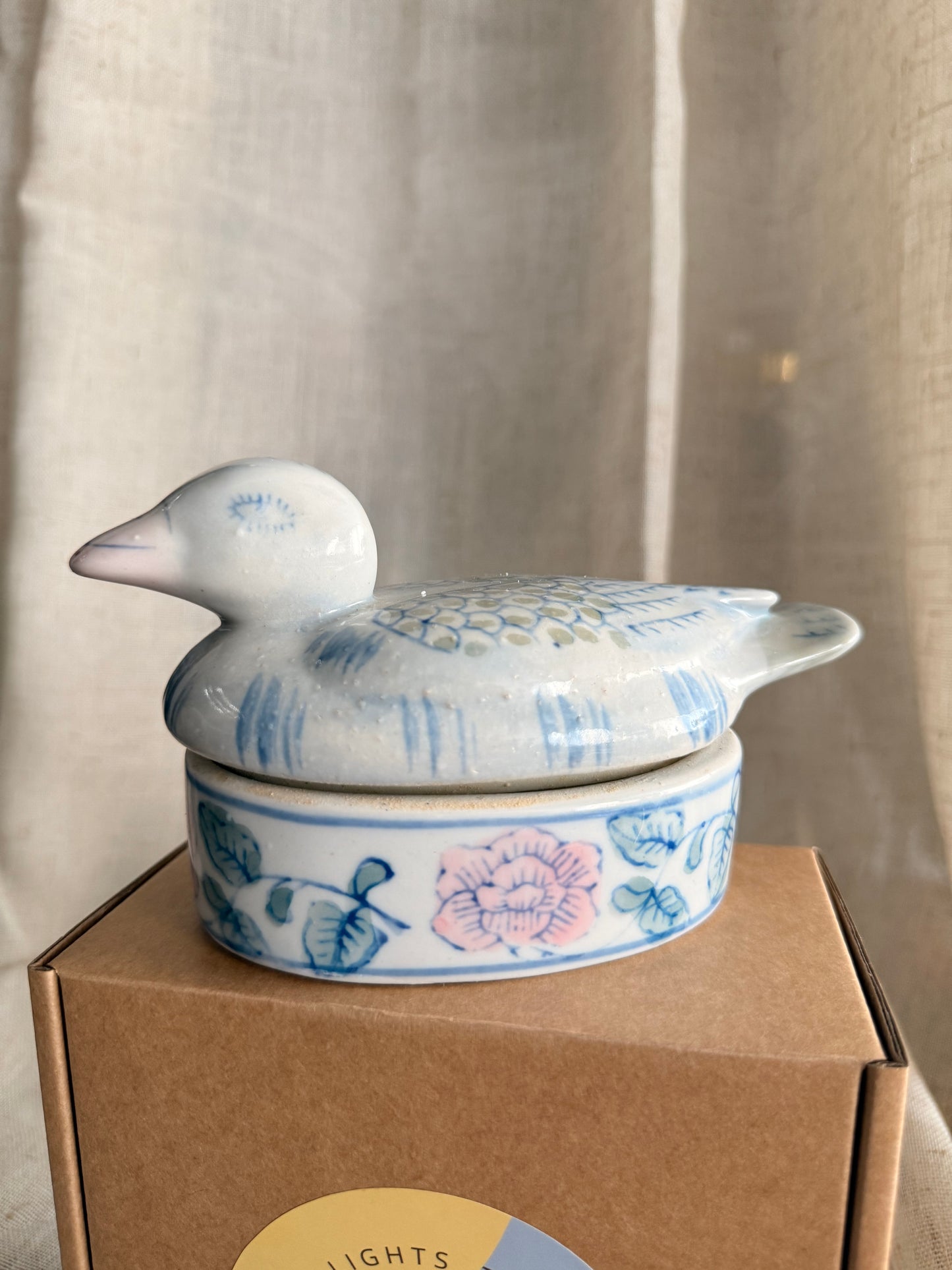 Hand painted duck candle