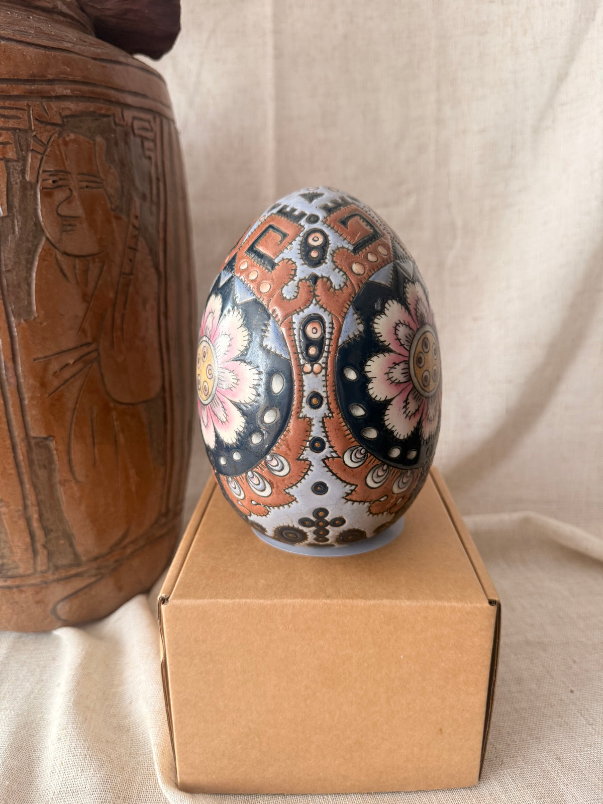 Hand painted in HK ceramic egg