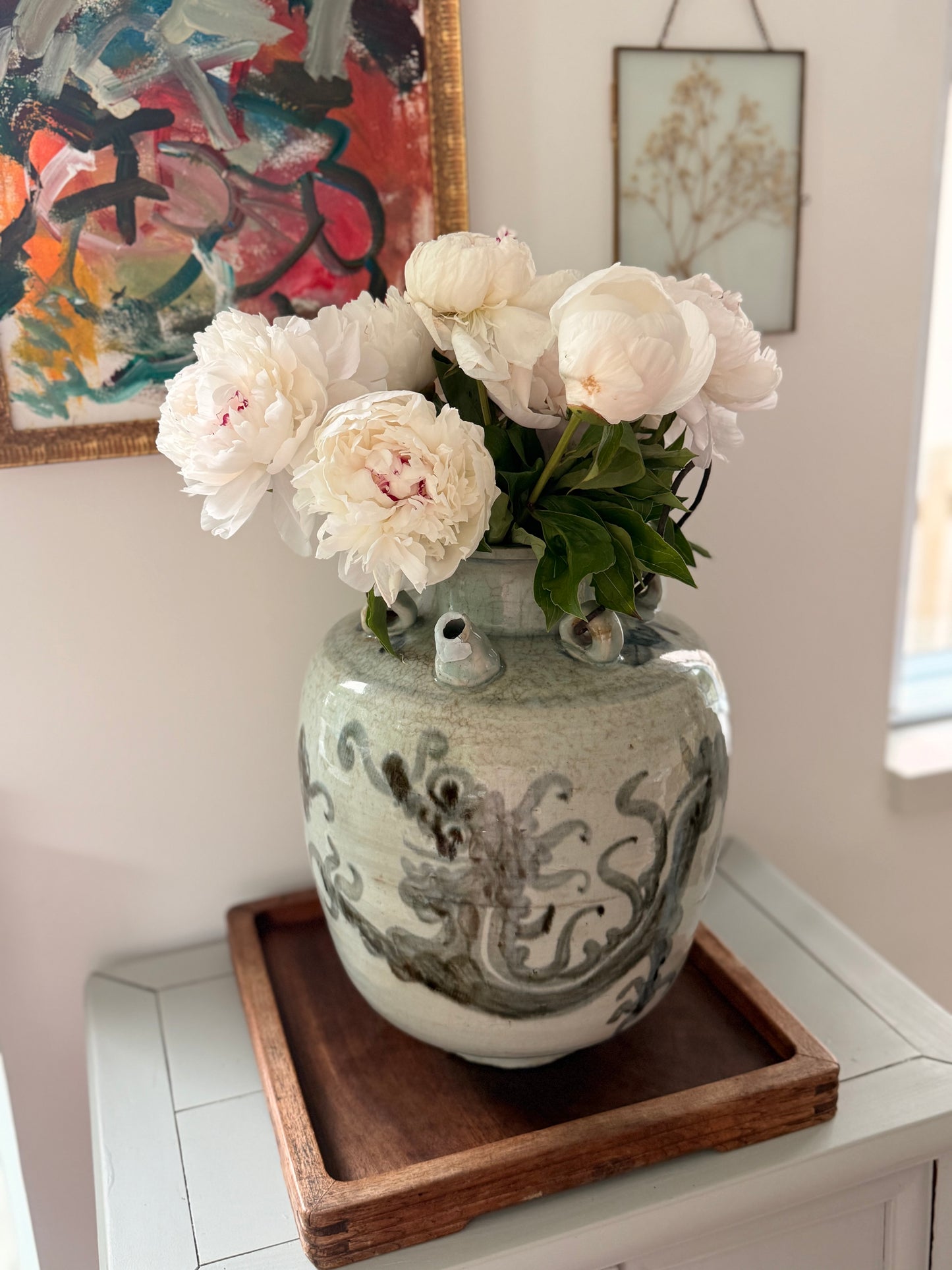 Antique dragon vinegar jar / vase