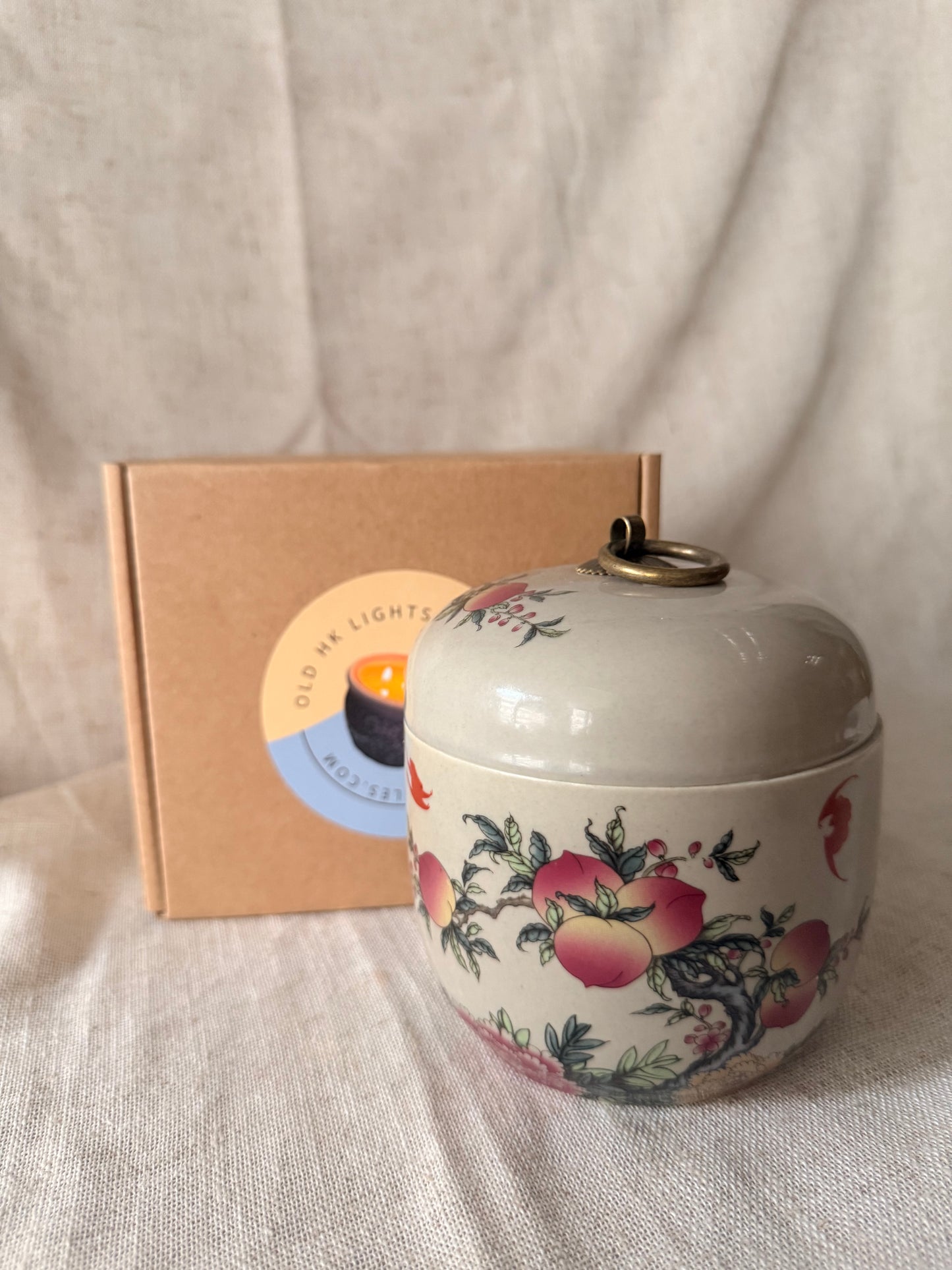 Round Peach minted Tea Jar Candle