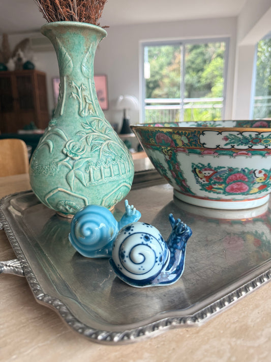 Cute pair of ceramic snails