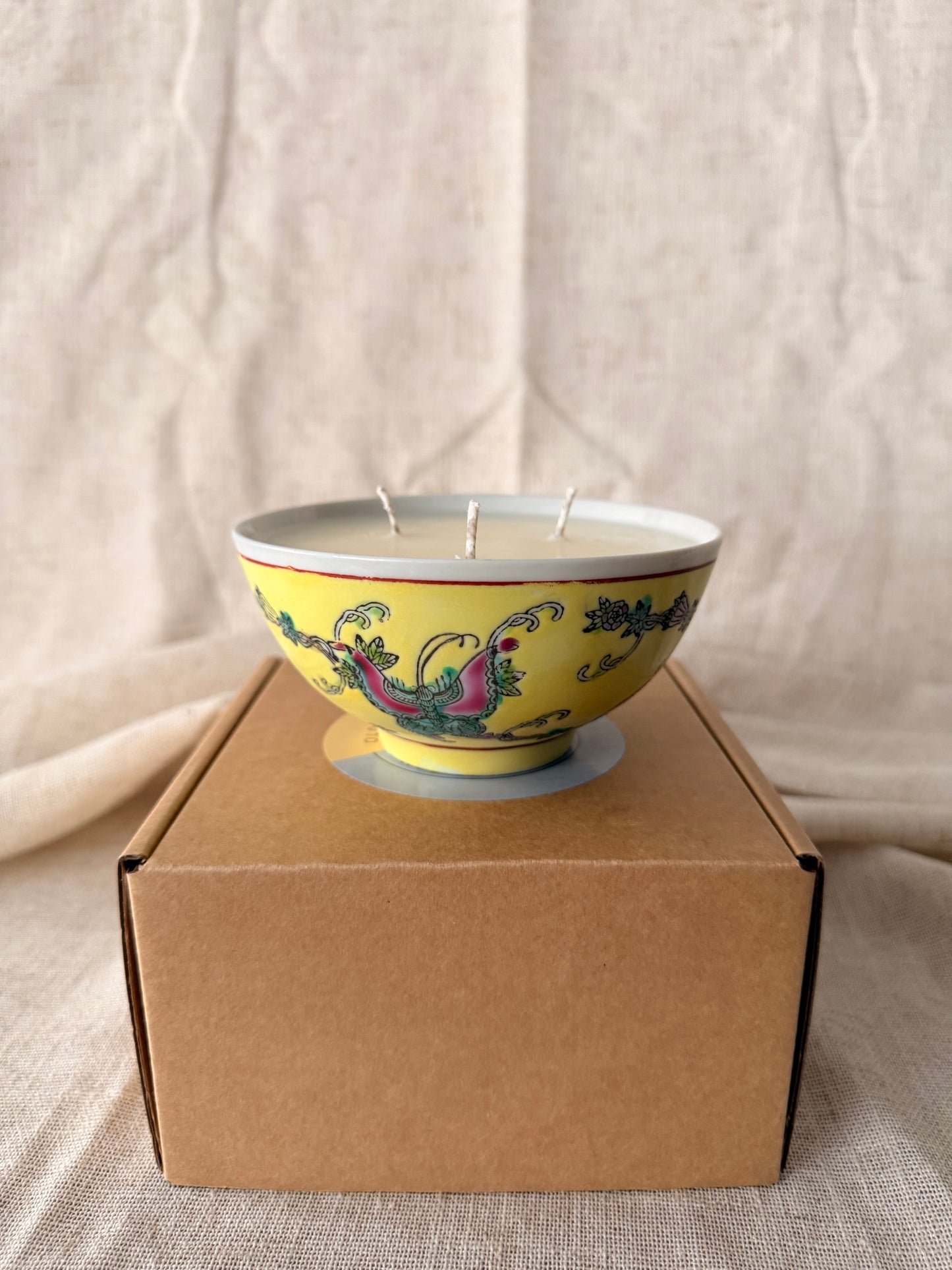 Yellow Butterfly bowl Candle