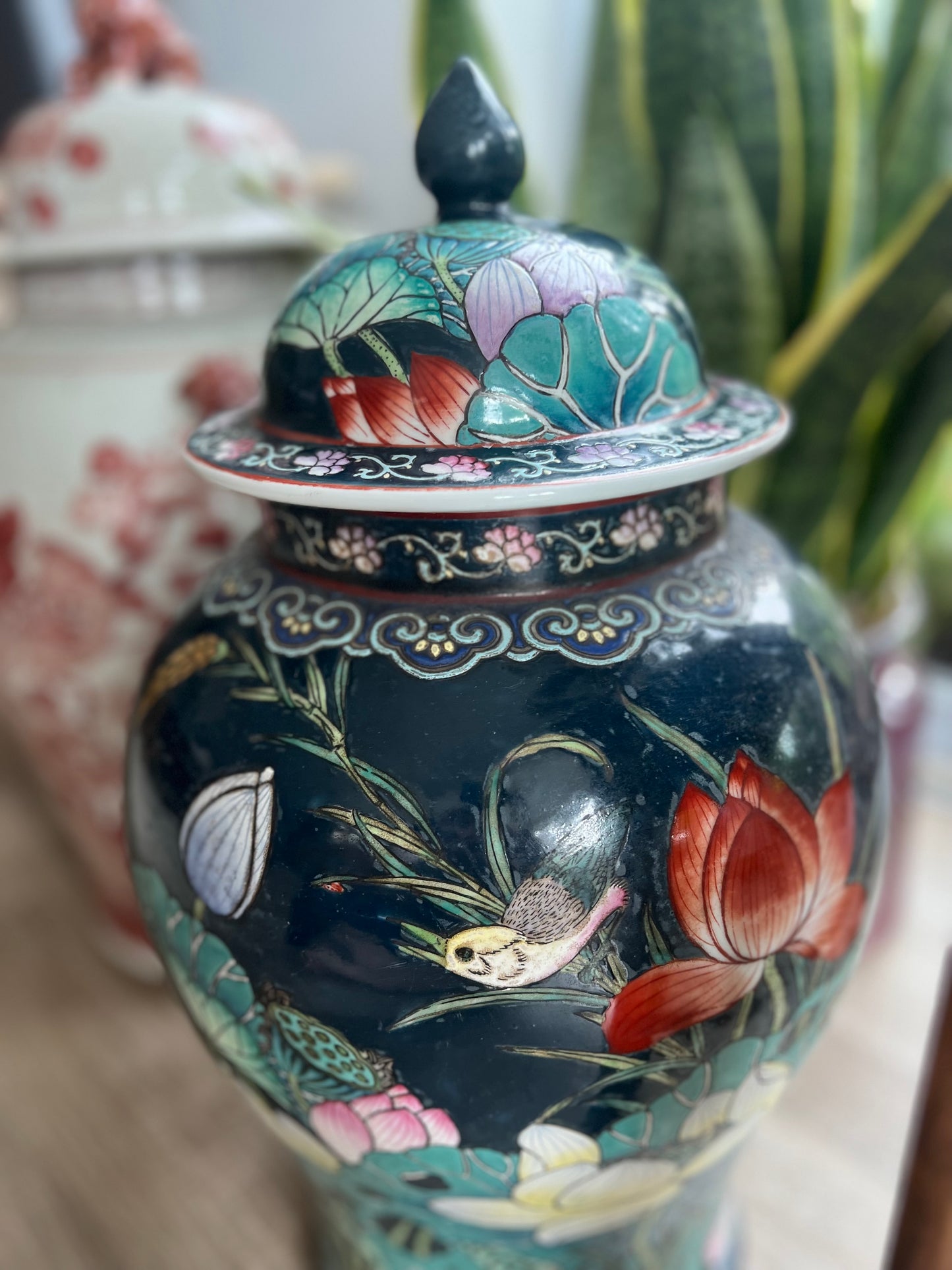 Navy fish pond 50cm Temple Jar