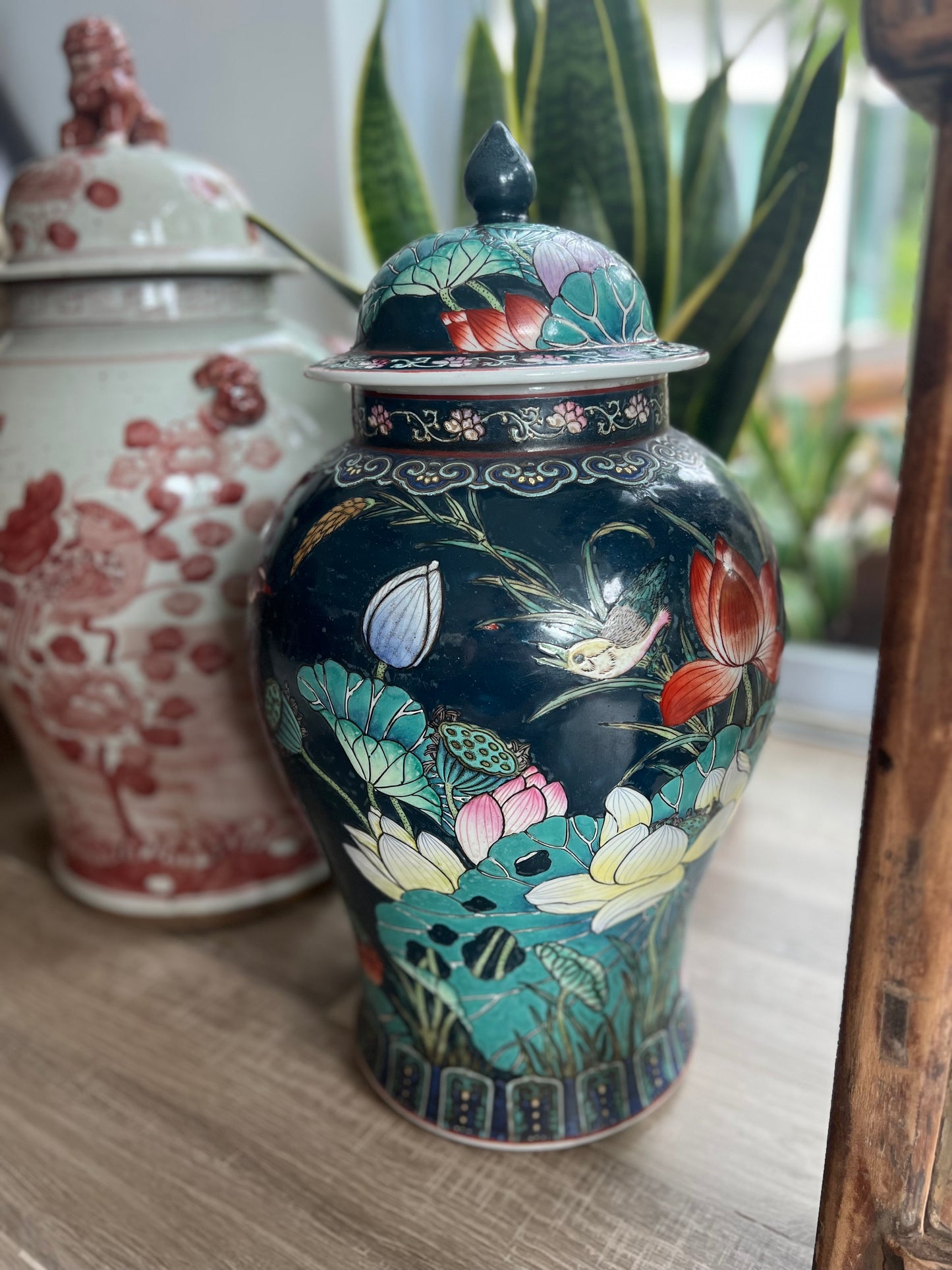 Navy fish pond 50cm Temple Jar