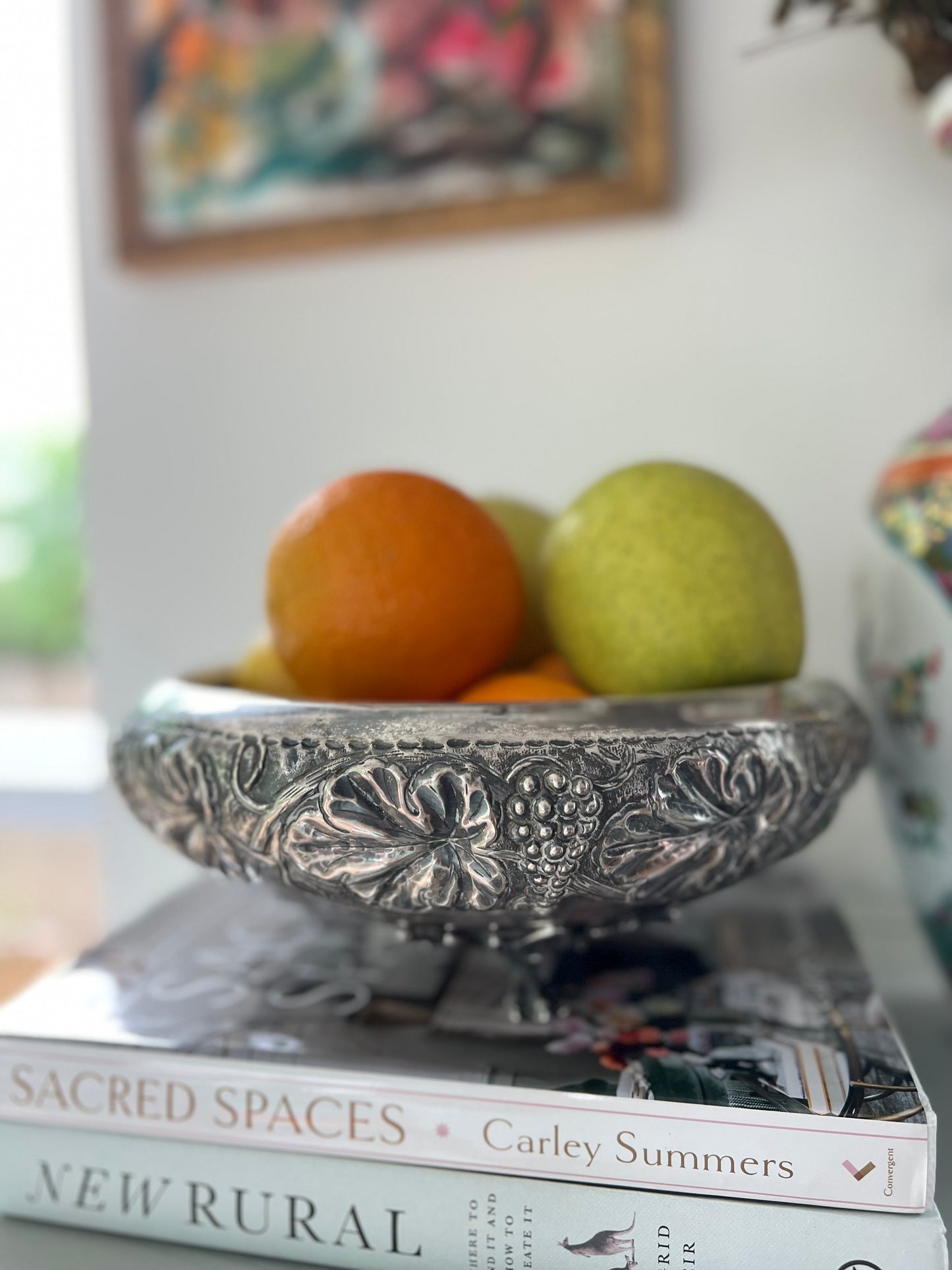 Silver plated 24cm wide fruit bowl