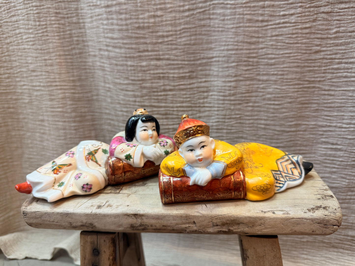 Pair of Chinese couple statues