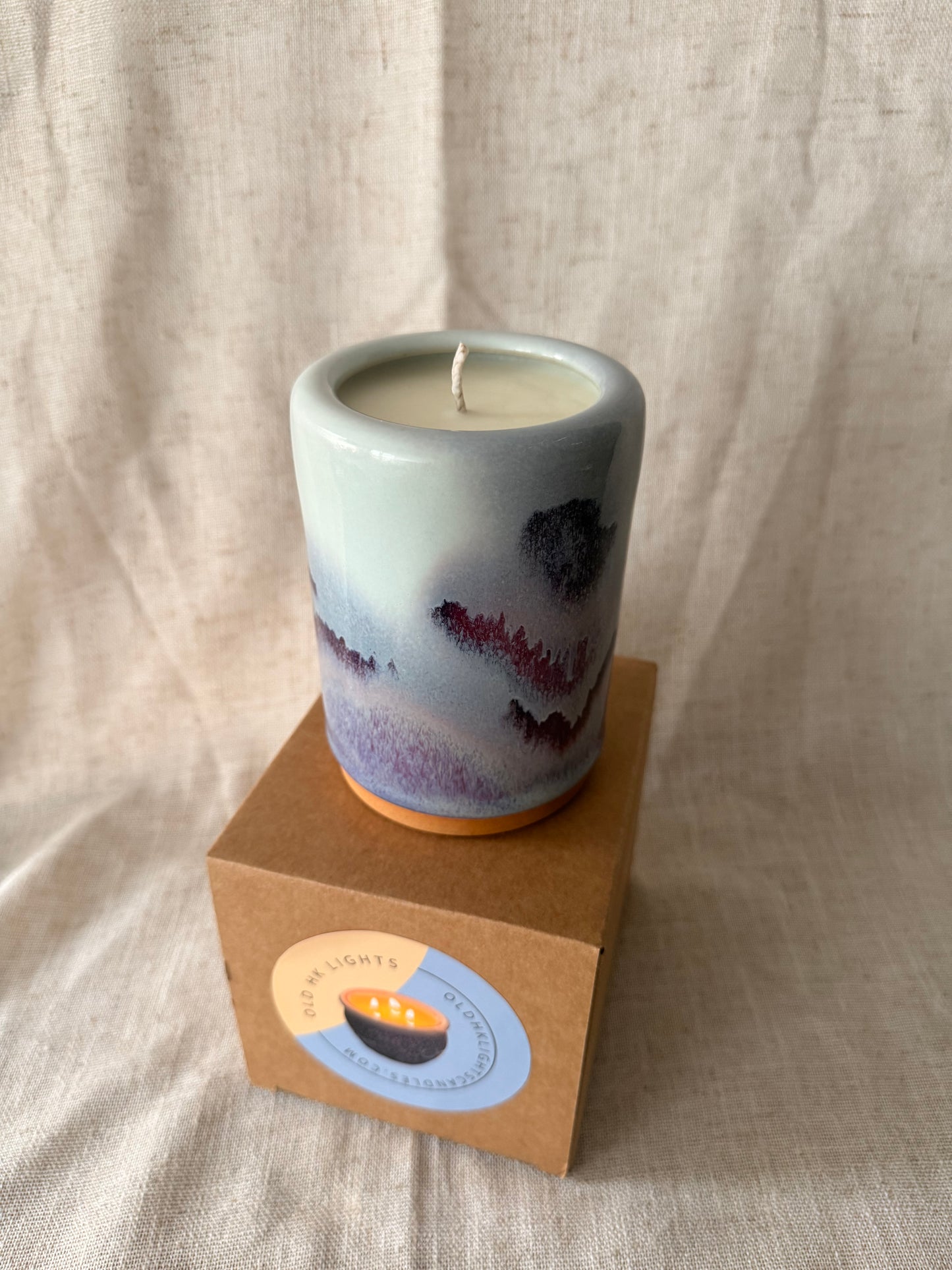 Pastel Aquarelle Brush pot Candle