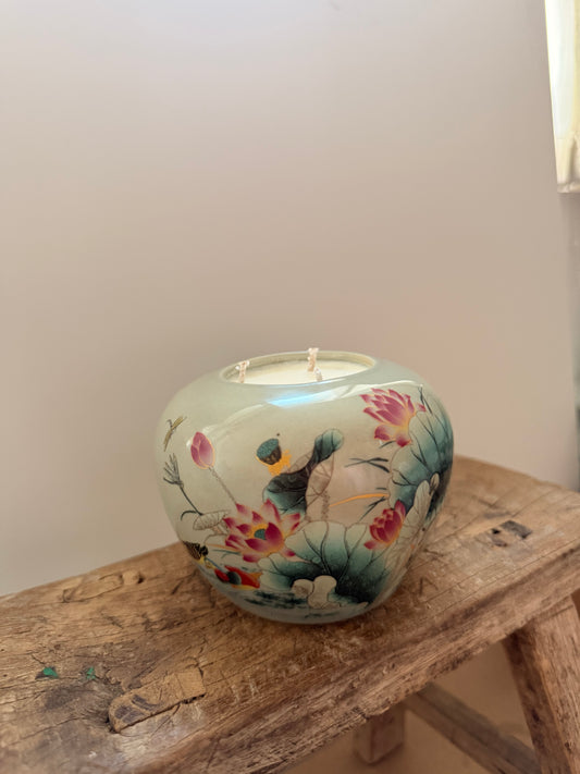 Mini lotus jar 3 wicks candle