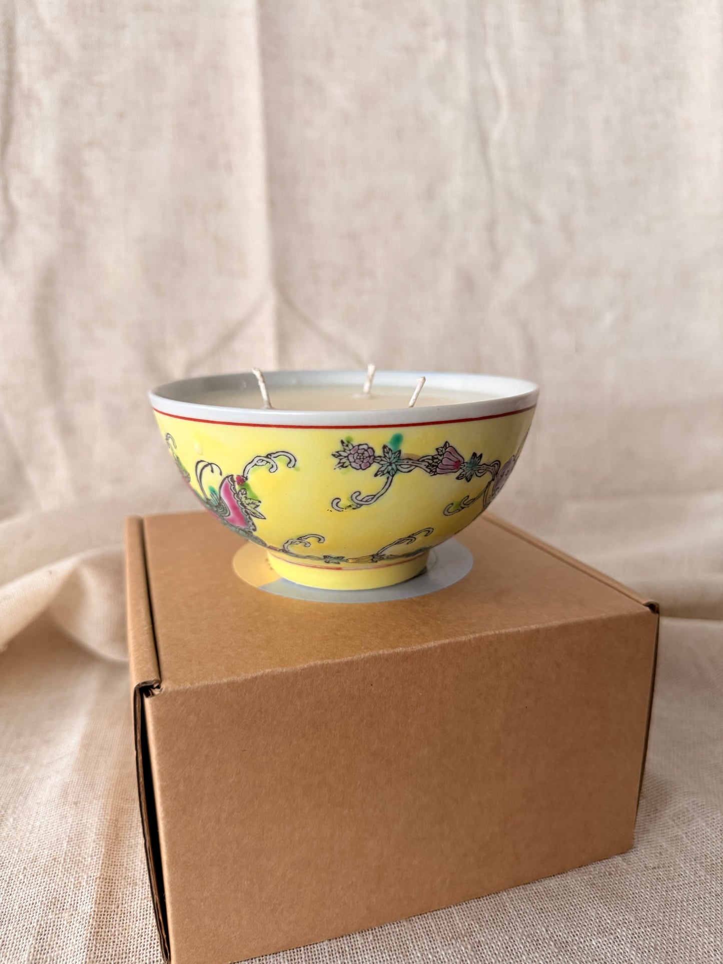 Yellow Butterfly bowl Candle