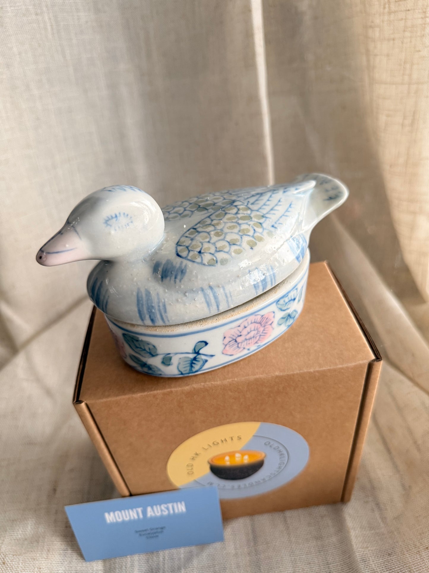 Hand painted duck candle